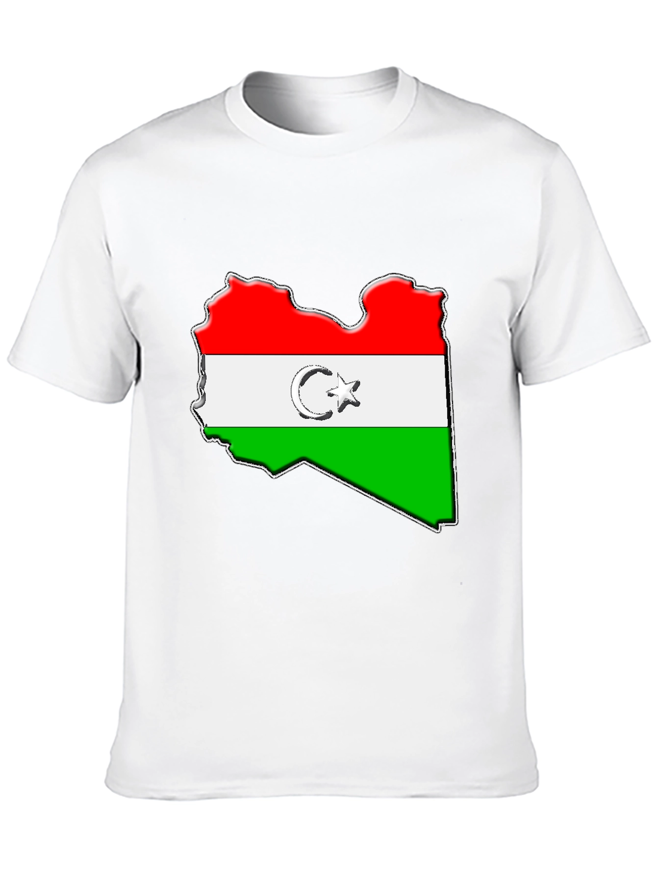 Libya Flag Map Graphic Tee - Black