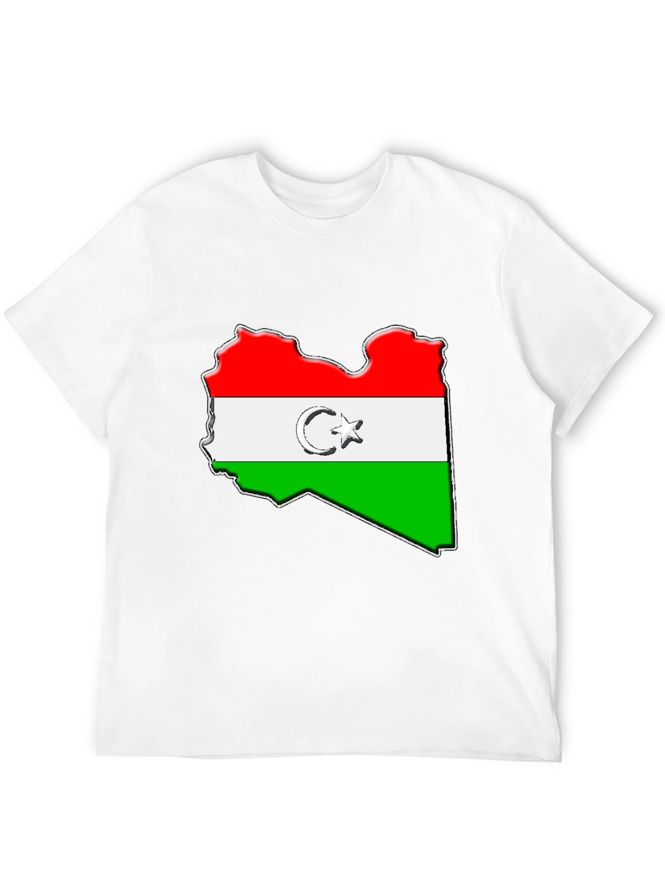 Libya Flag Map Graphic Tee - Black