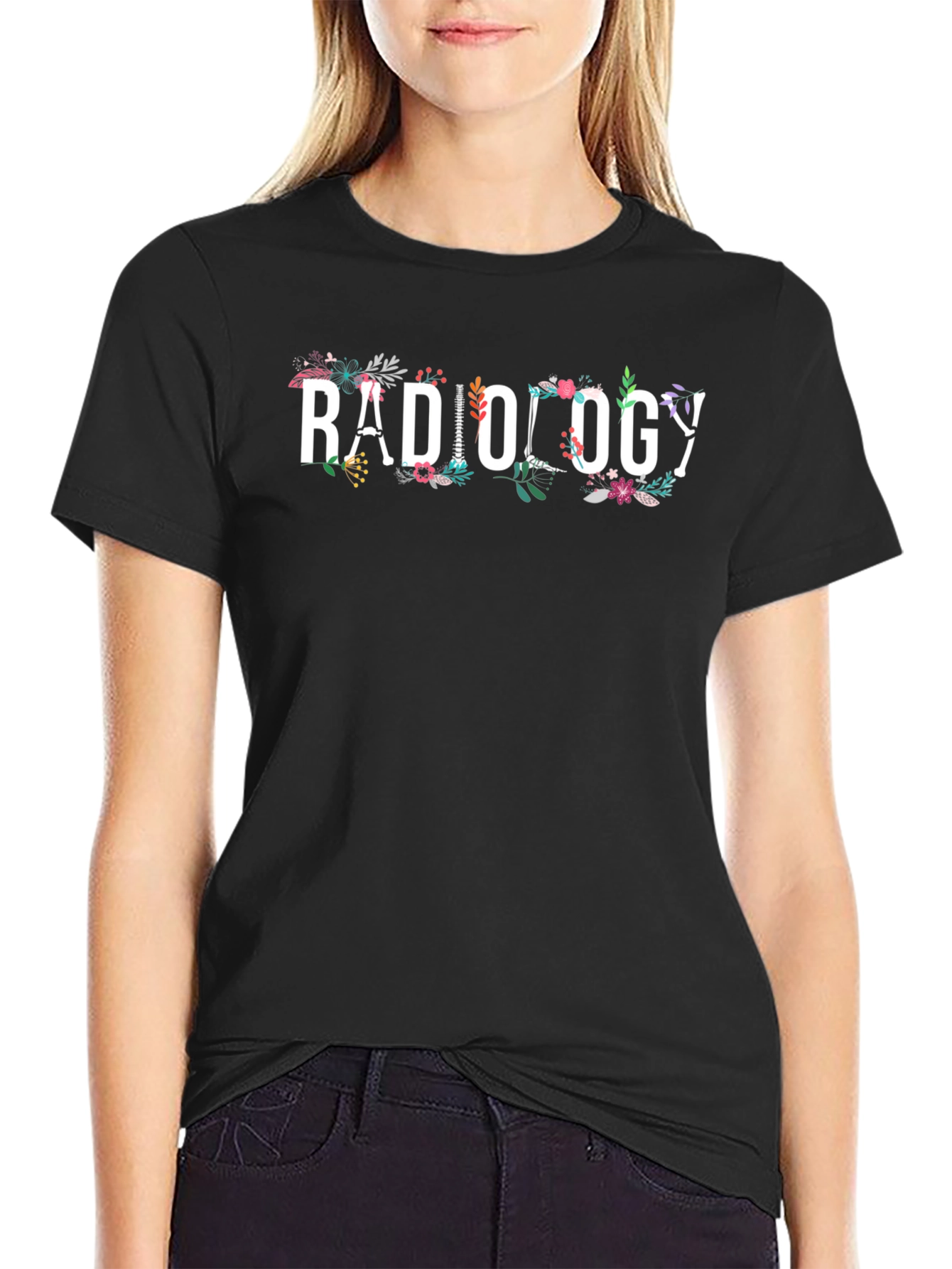 Radiology Floral Graphic T-Shirt Medical Tee