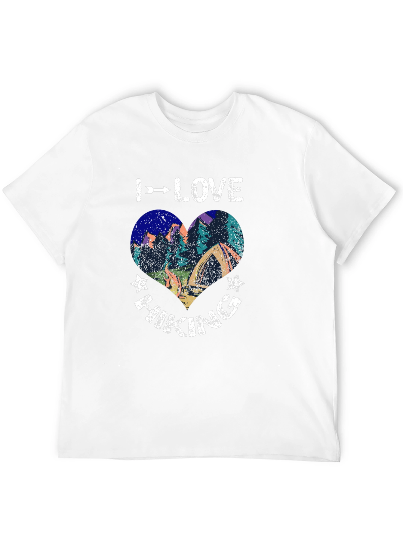 I Love Hiking Graphic Tee - Heart Design
