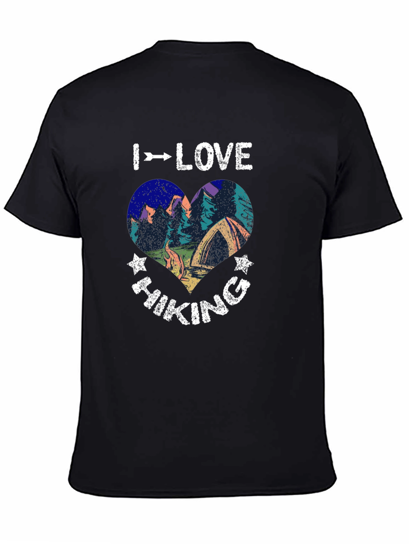 I Love Hiking Graphic Tee - Heart Design