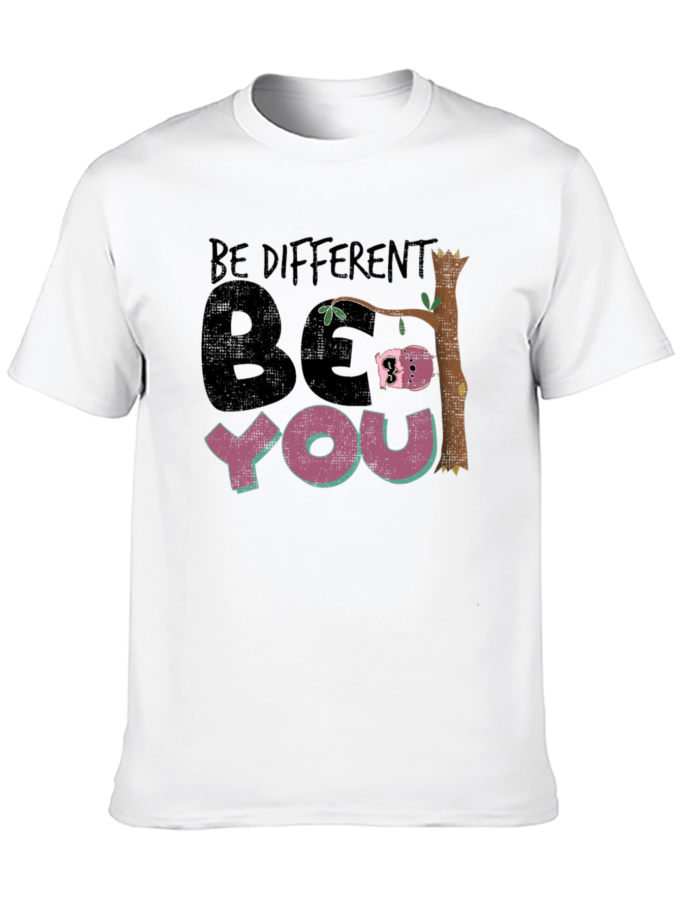 Be Different Be You Sloth Black Graphic Tee