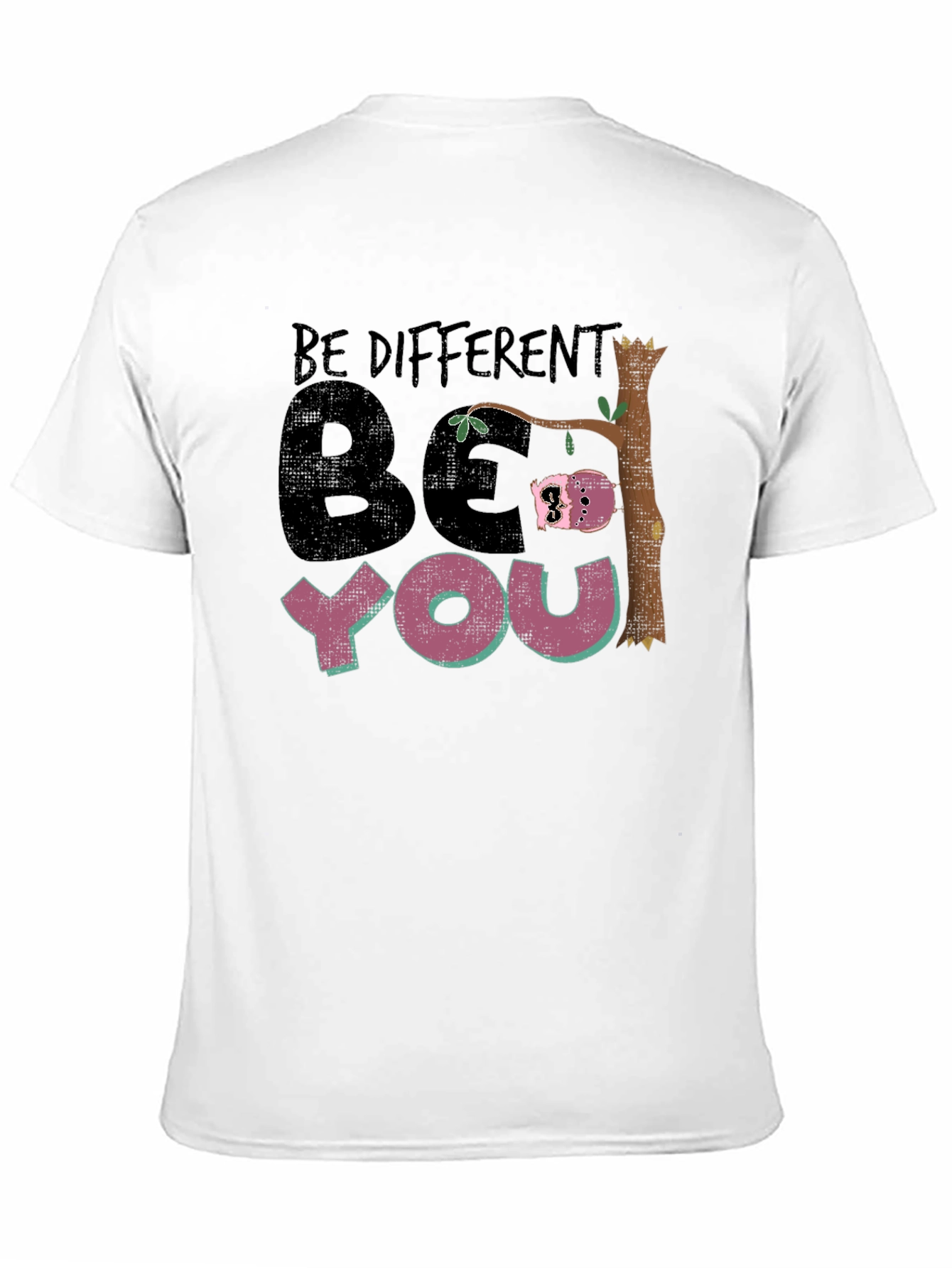 Be Different Be You Sloth Black Graphic Tee