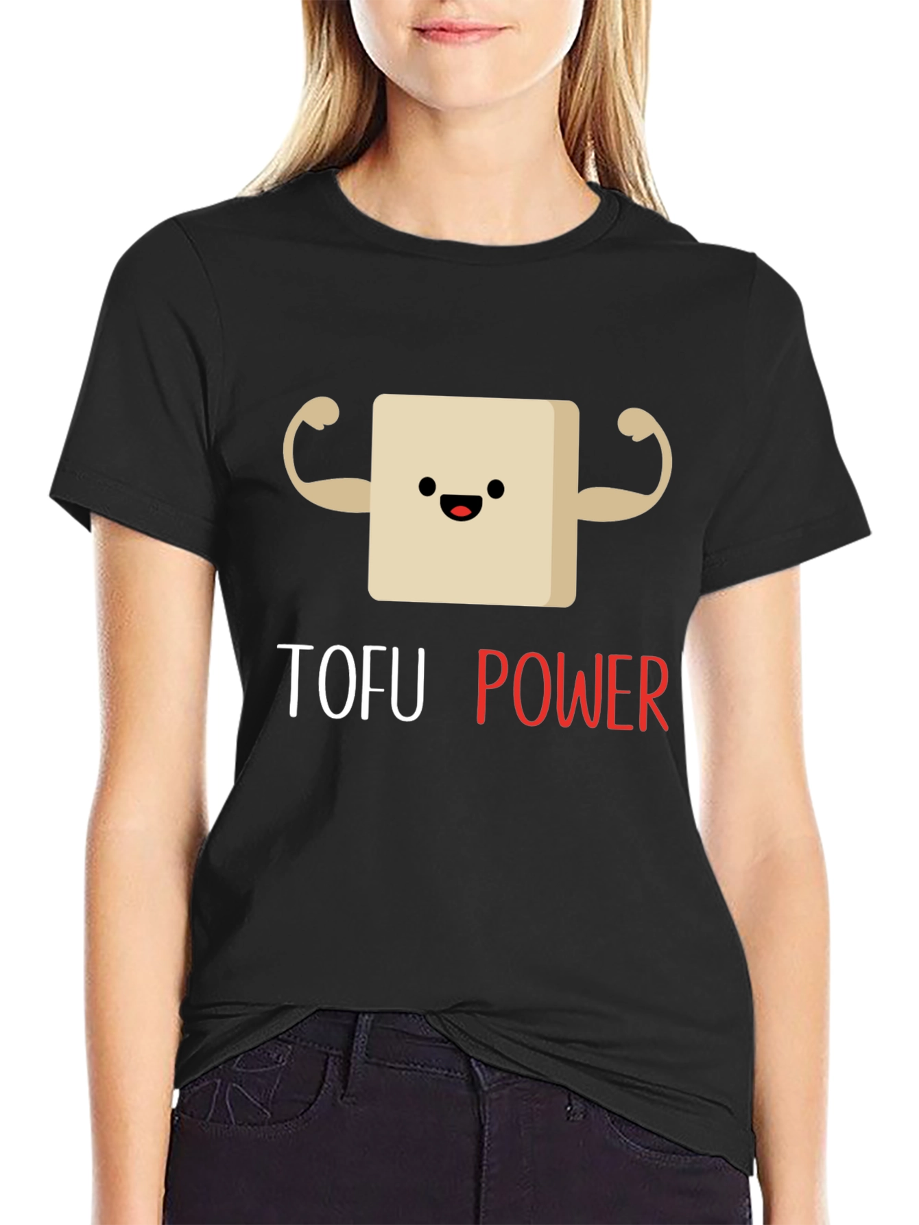 Tofu Power Black Graphic T-Shirt