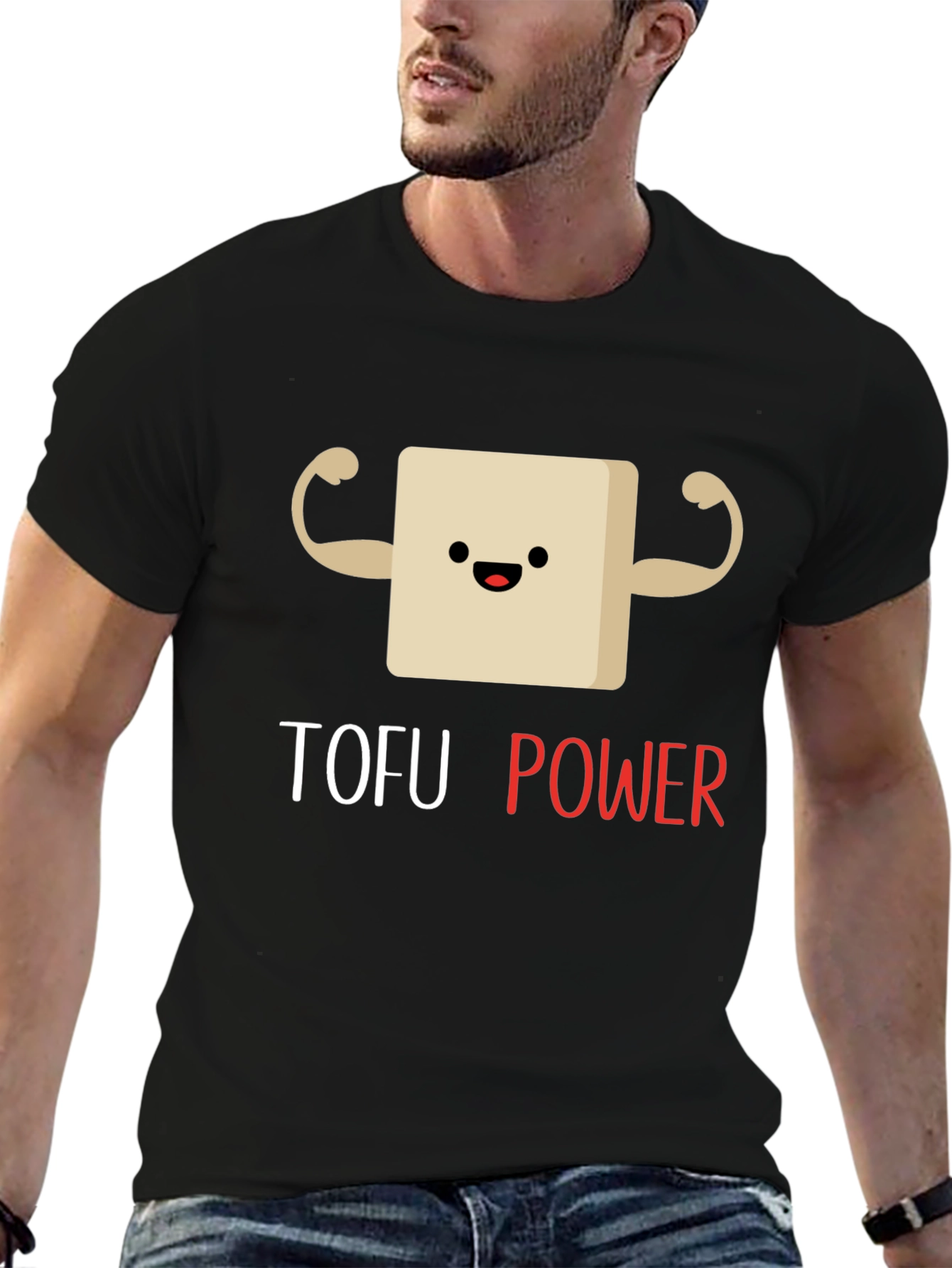 Tofu Power Black Graphic T-Shirt