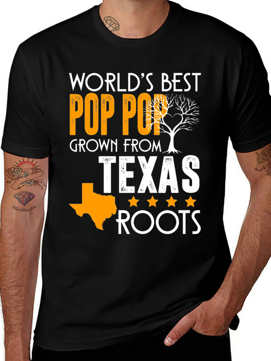 Worlds Best Pop Pop Texas Roots T-Shirt