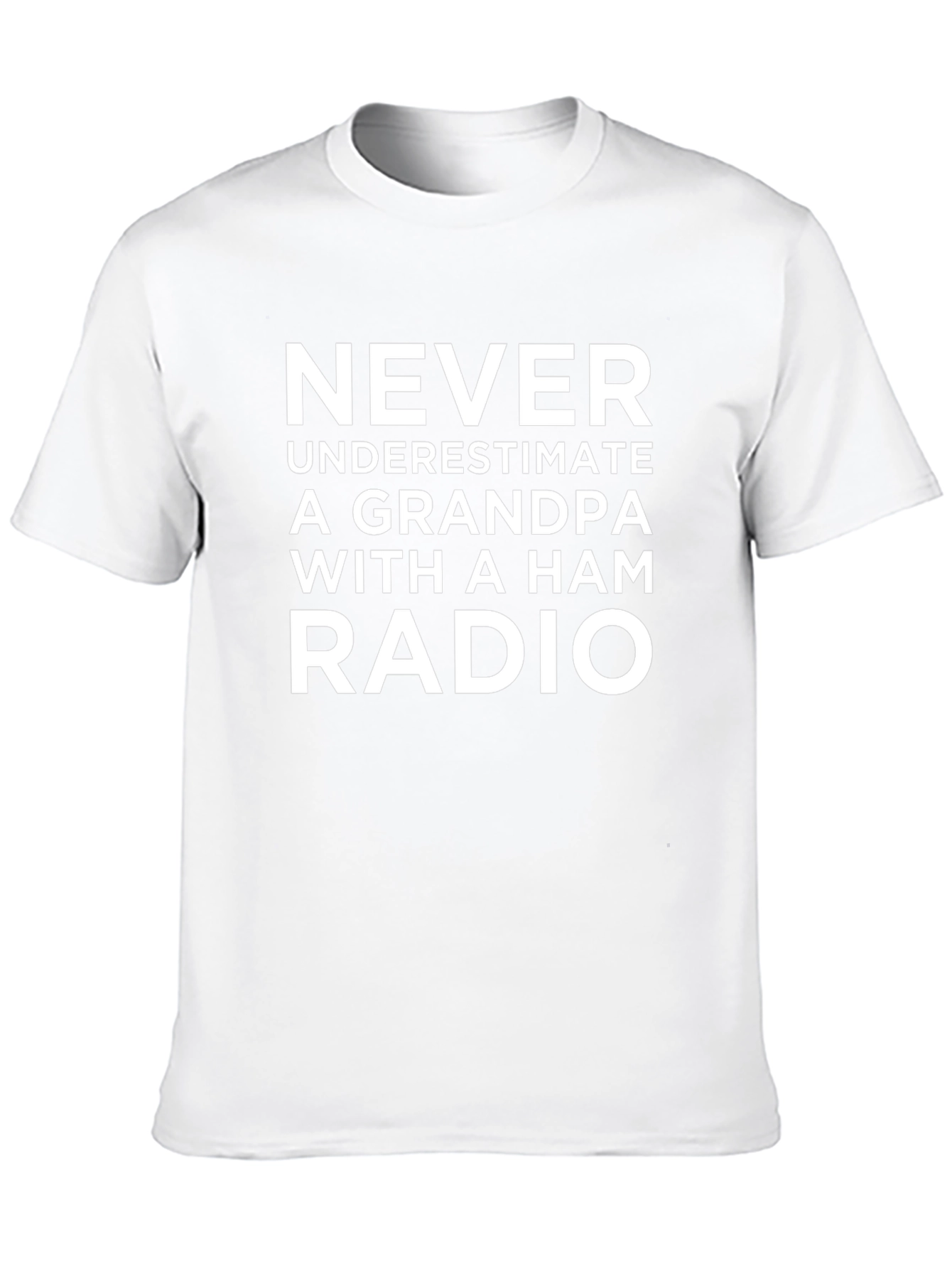 Never Underestimate Grandpa with Ham Radio T-Shirt