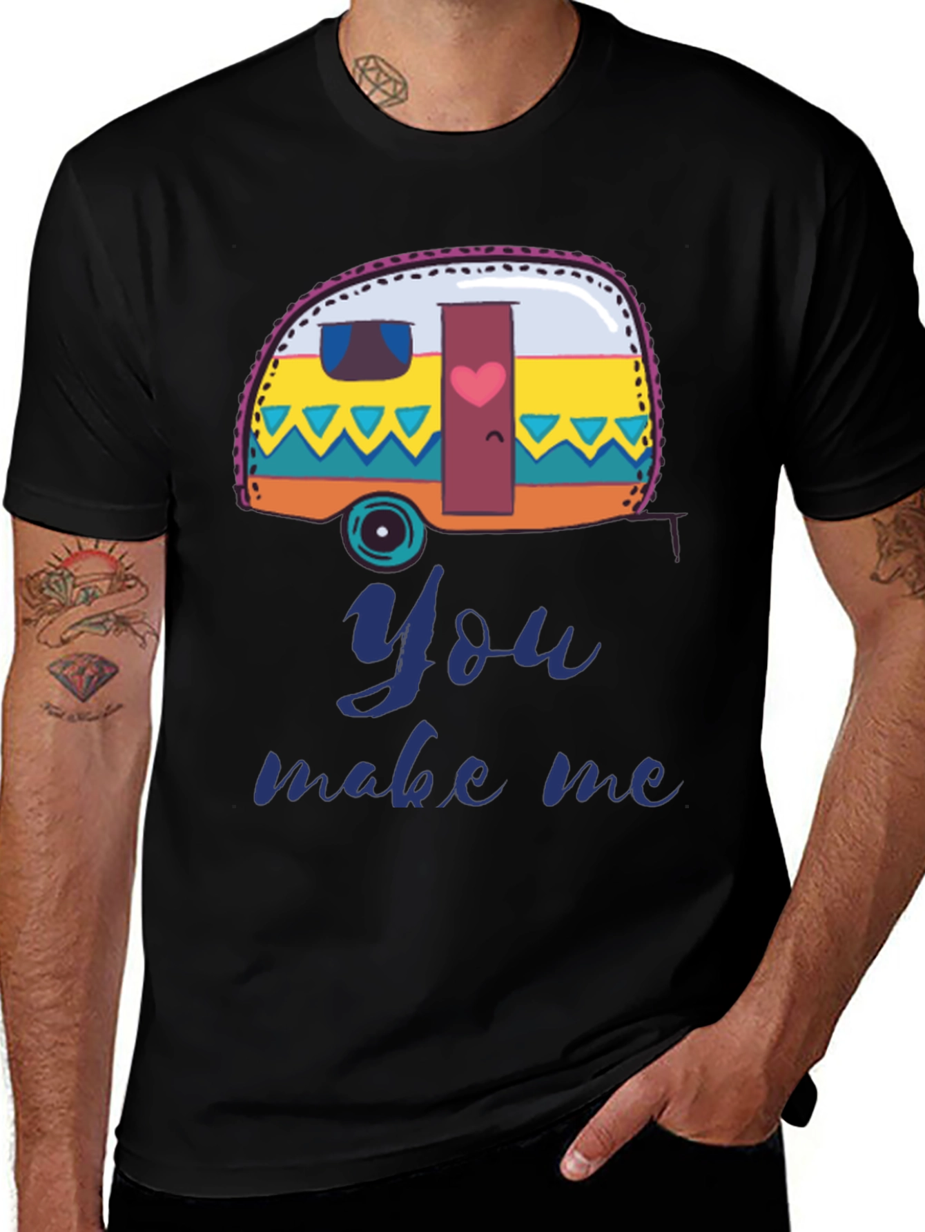 Camper Van You Make Me T-Shirt - Black
