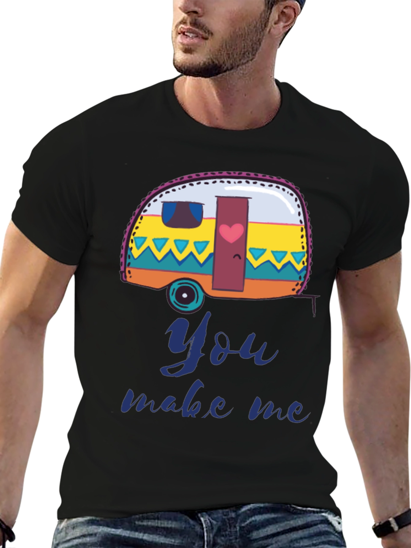 Camper Van You Make Me T-Shirt - Black