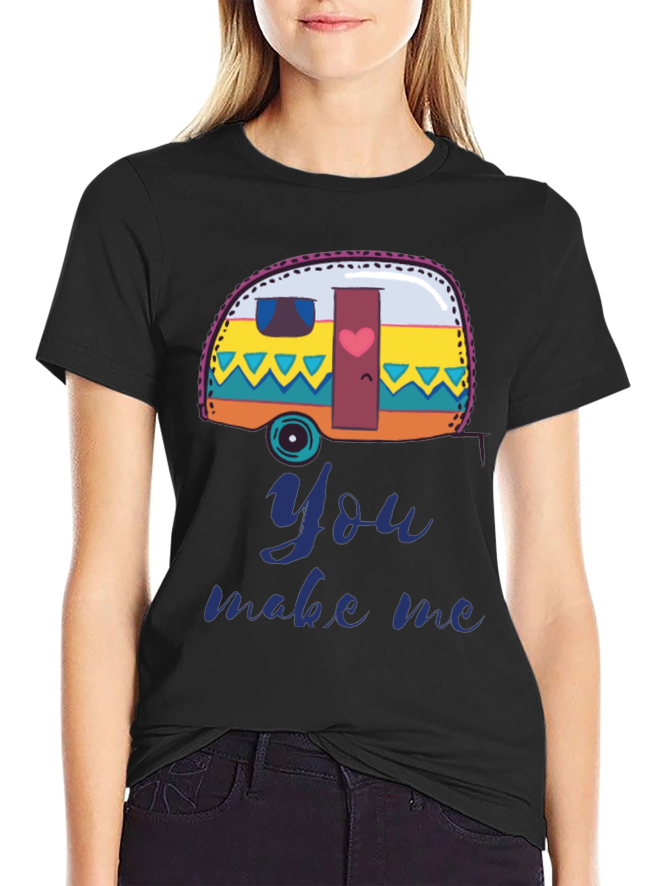 Camper Van You Make Me T-Shirt - Black