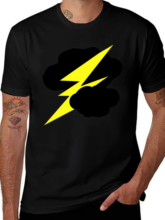 Lightning Bolt Cloud Graphic Black T-Shirt