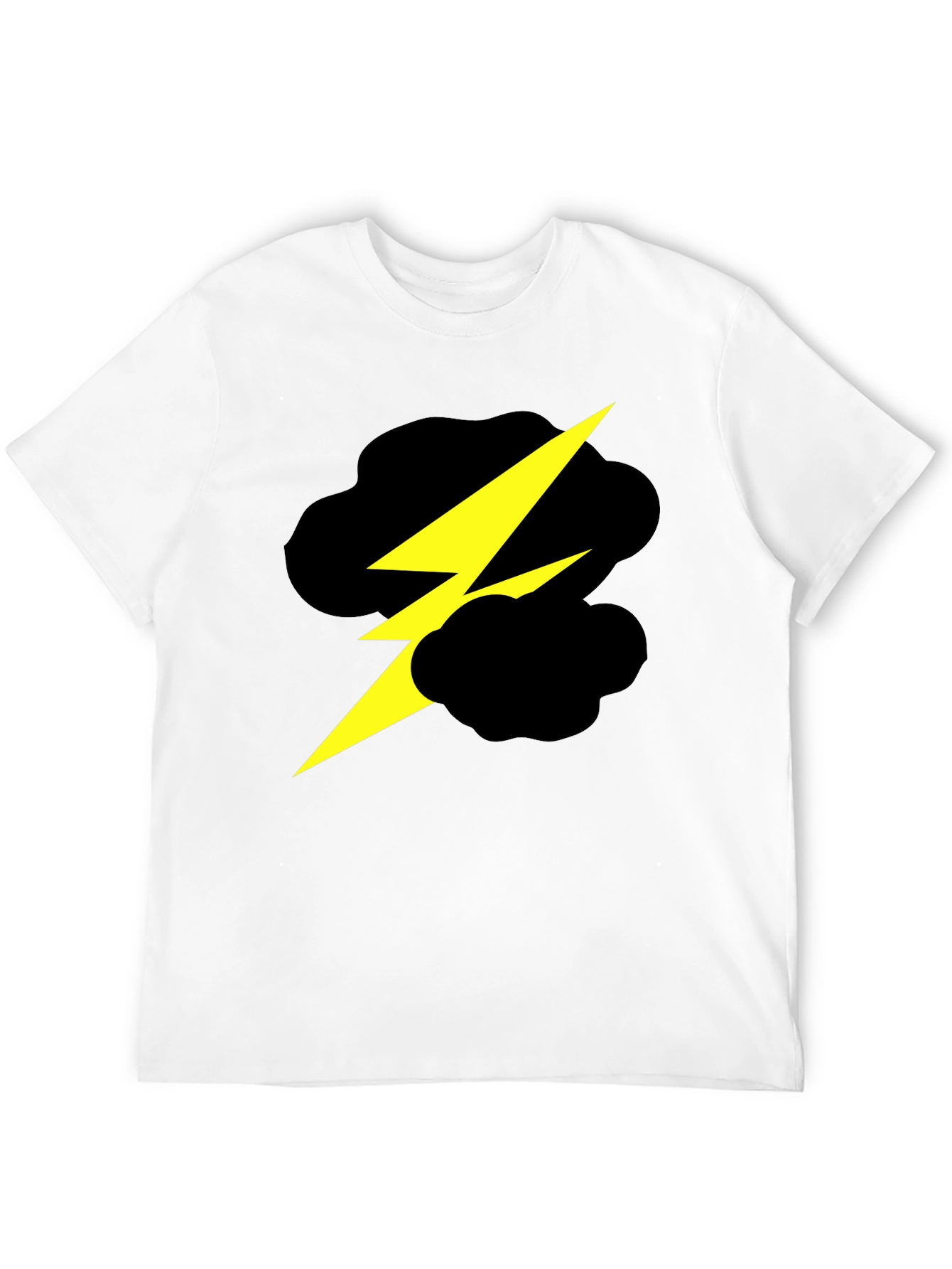 Lightning Bolt Cloud Graphic Black T-Shirt