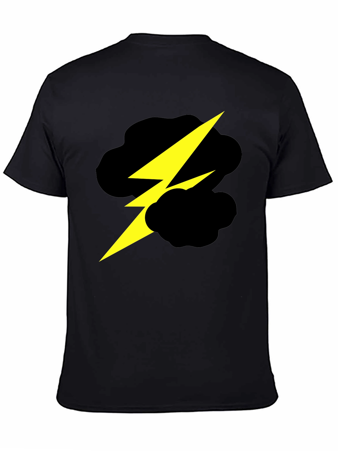 Lightning Bolt Cloud Graphic Black T-Shirt