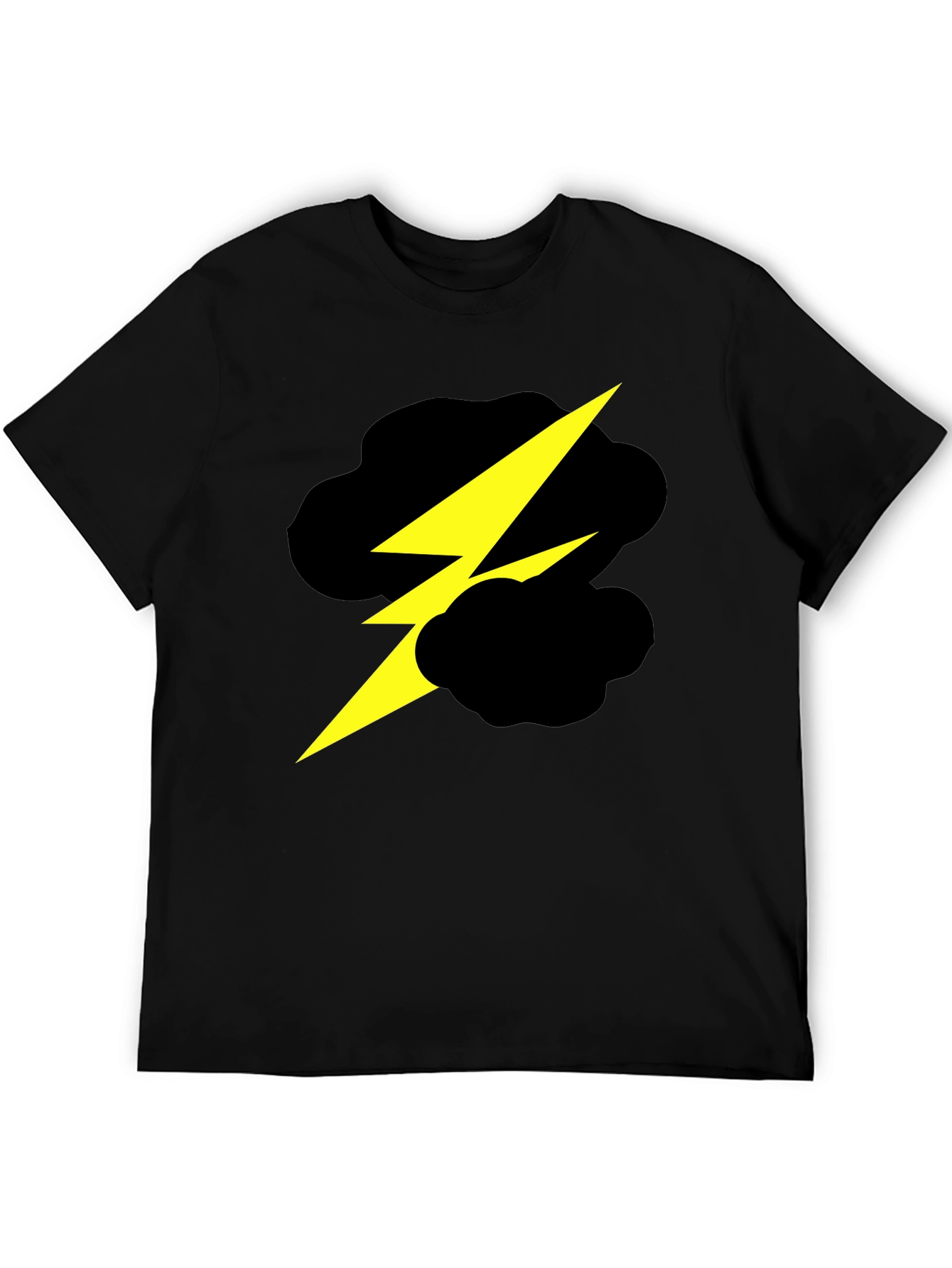 Lightning Bolt Cloud Graphic Black T-Shirt