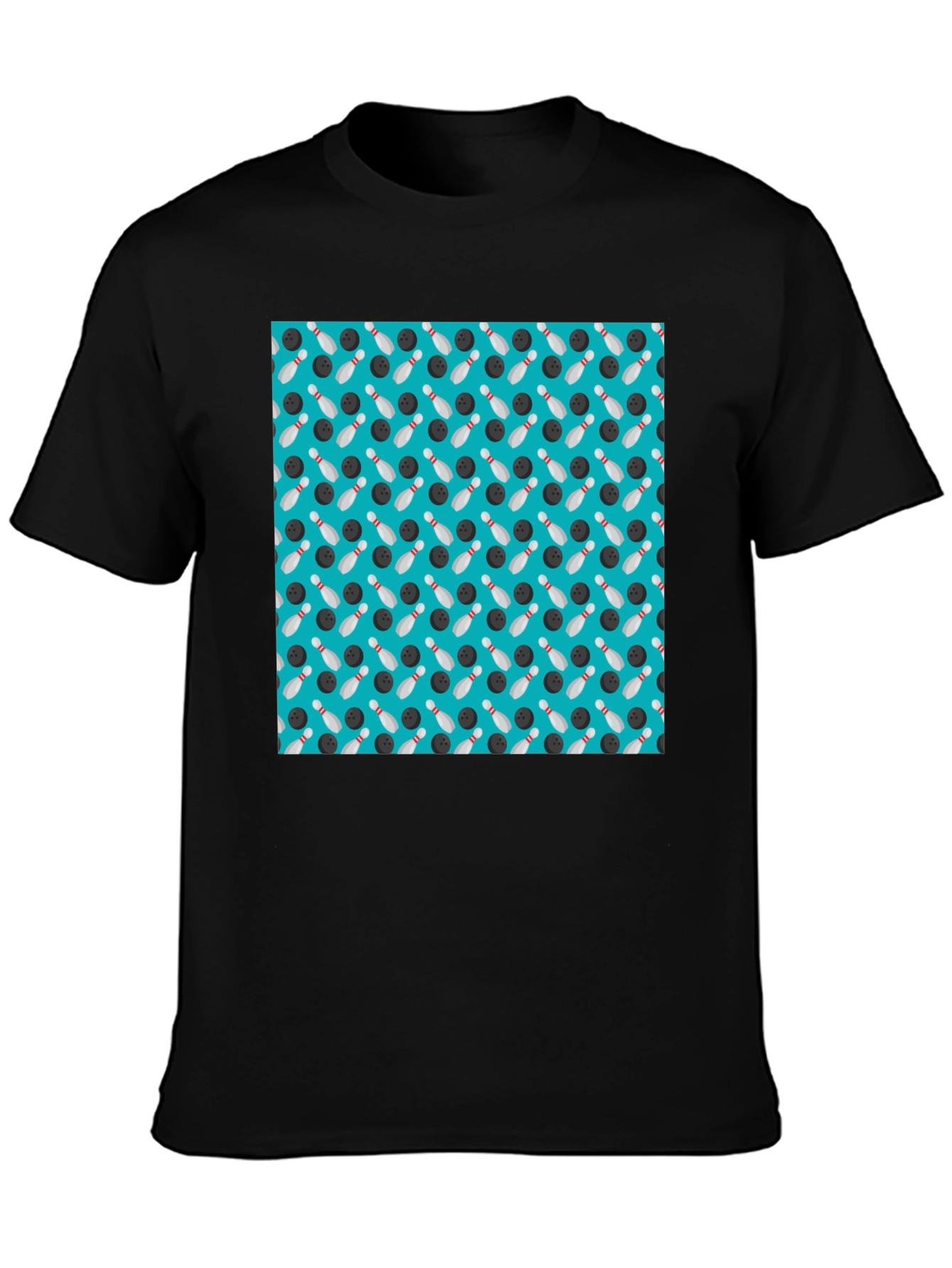 Bowling Pattern Black T-Shirt