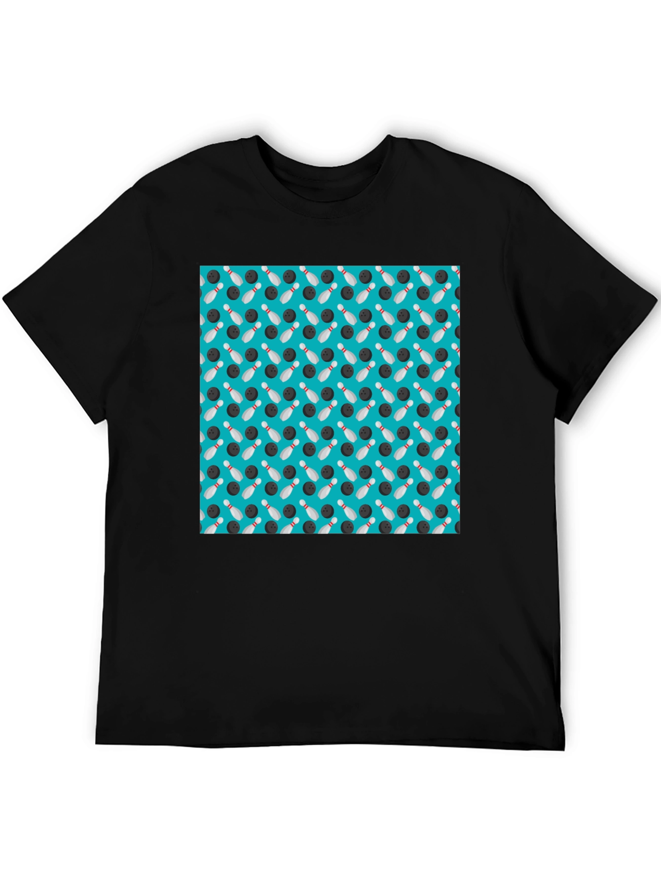 Bowling Pattern Black T-Shirt
