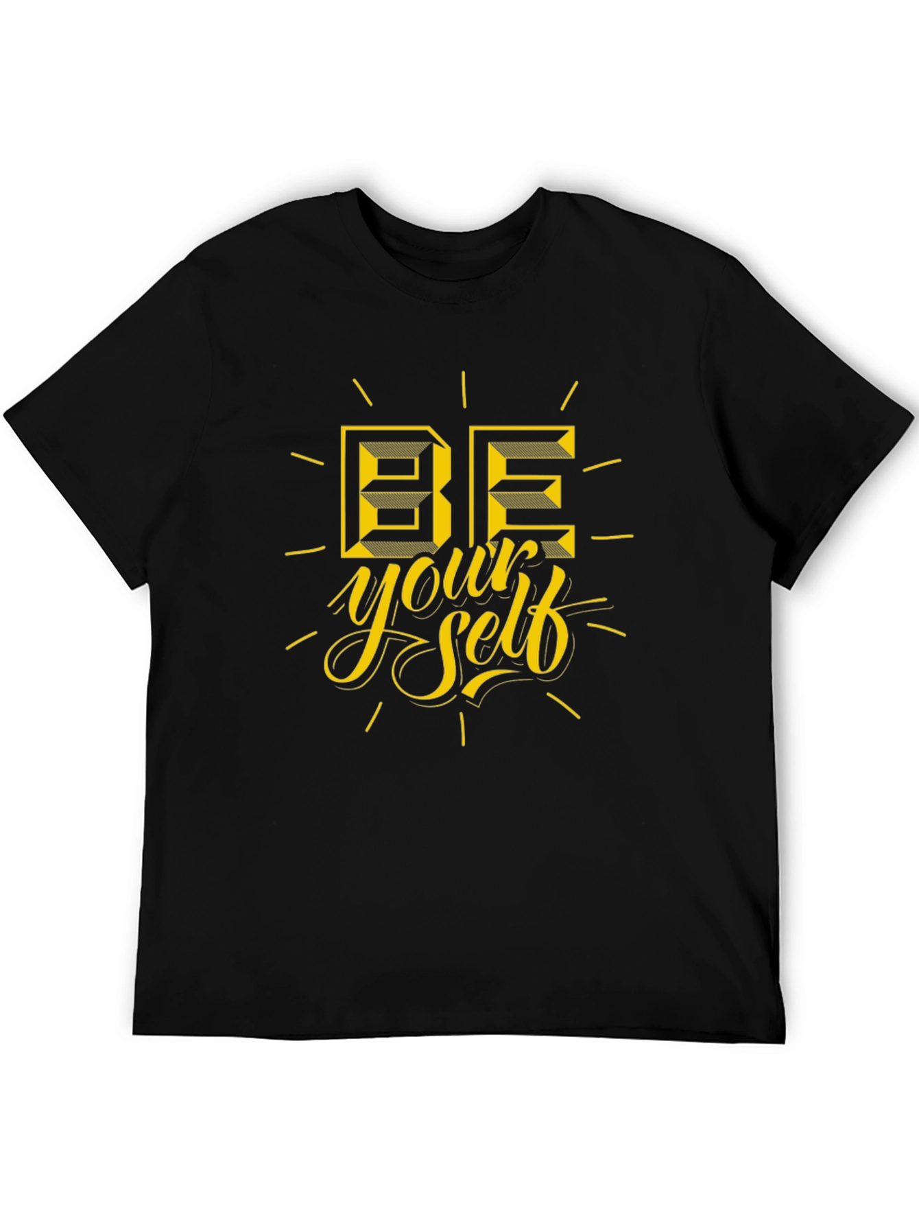 Be Yourself Graphic Tee - Stylish Black Cotton T-Shirt