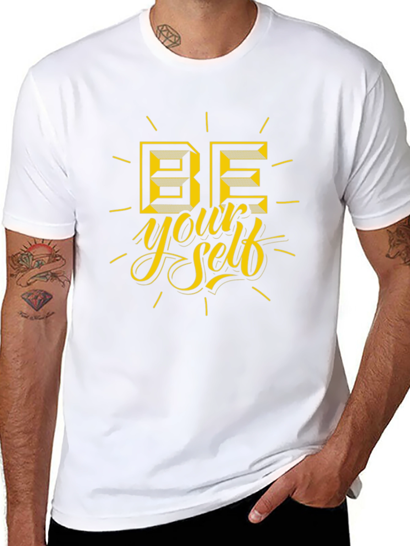 Be Yourself Graphic Tee - Stylish Black Cotton T-Shirt