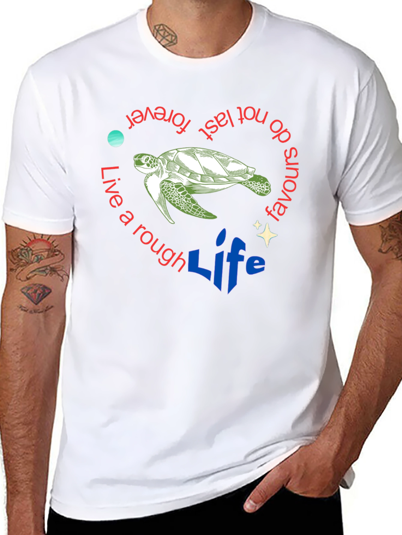 Live a Rough Life Turtle Graphic Tee