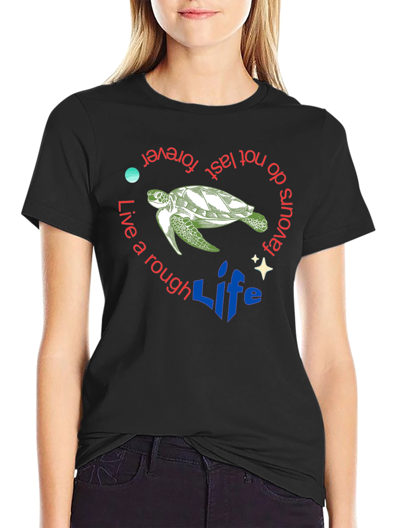 Live a Rough Life Turtle Graphic Tee