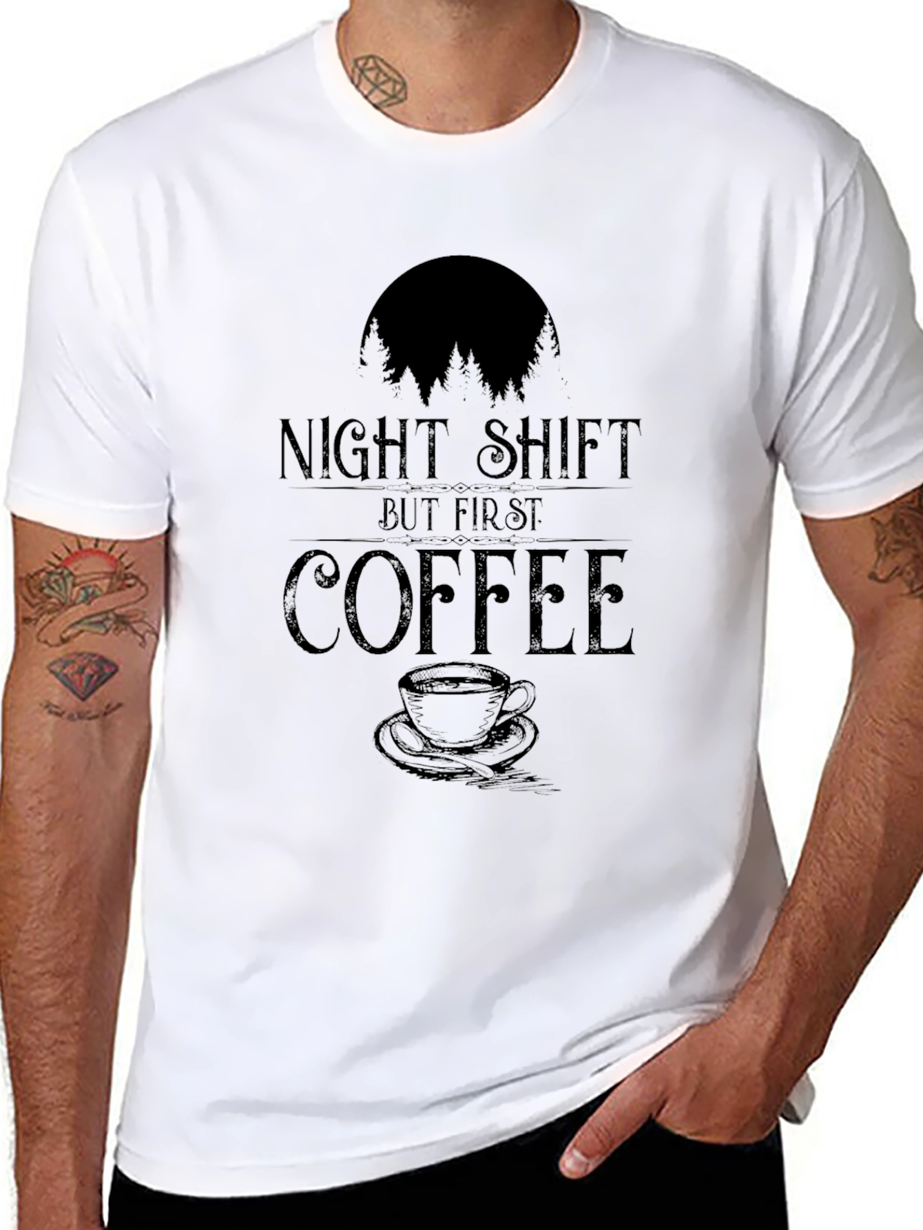 Night Shift But First Coffee T-Shirt
