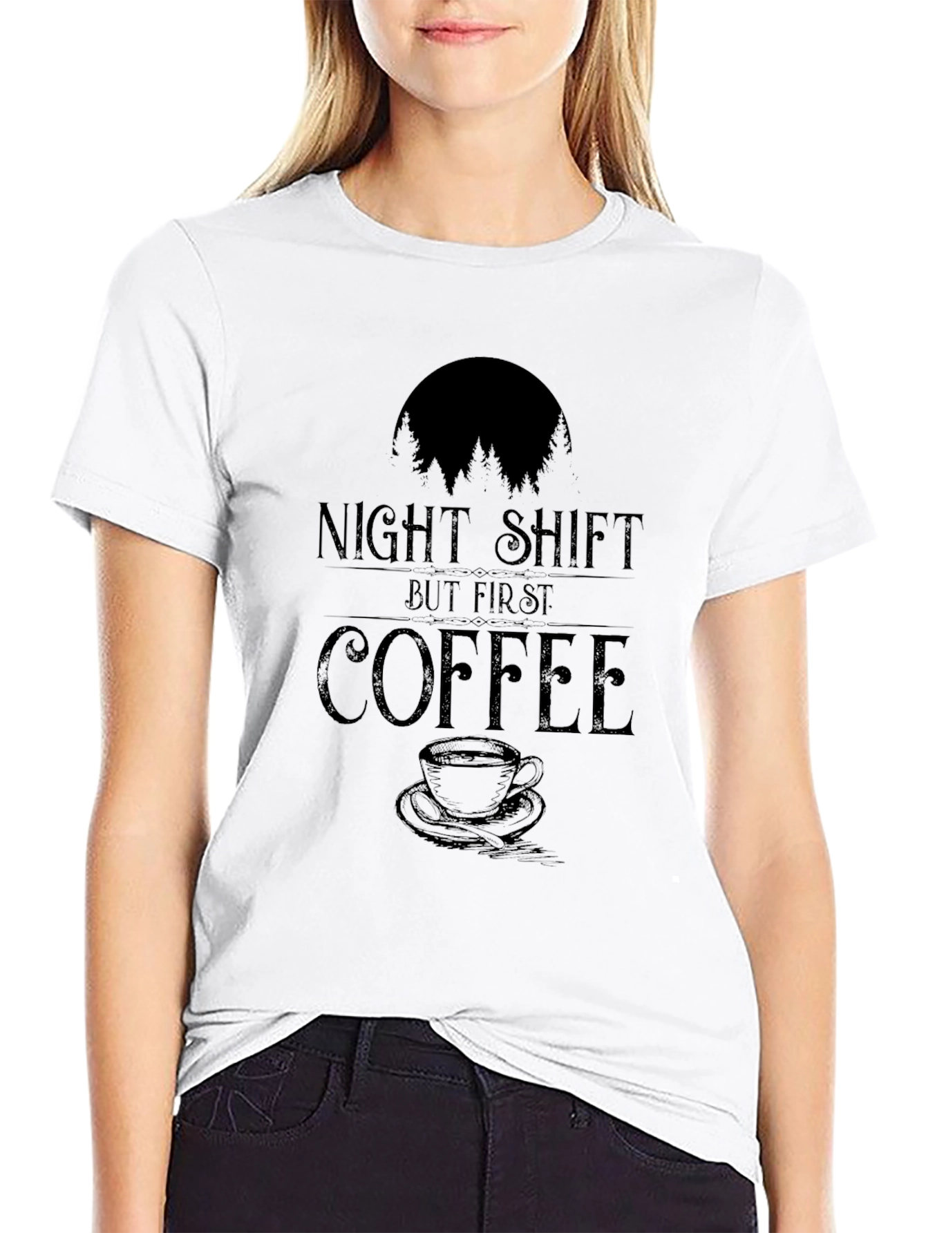 Night Shift But First Coffee T-Shirt
