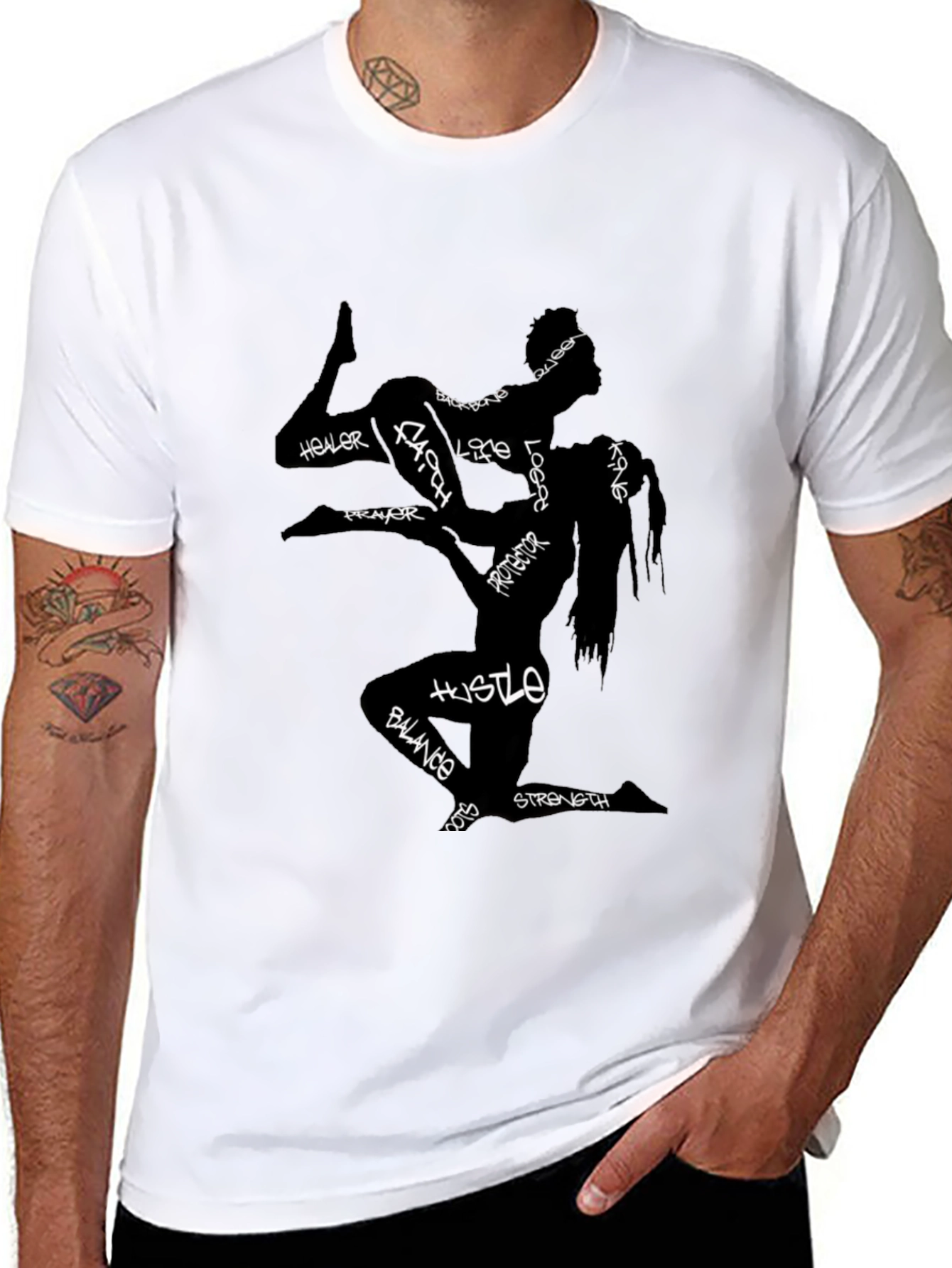 King & Queen Graphic Black T-Shirt