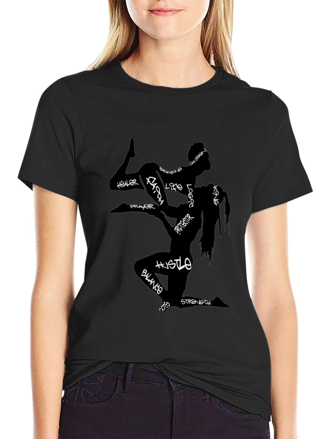King & Queen Graphic Black T-Shirt