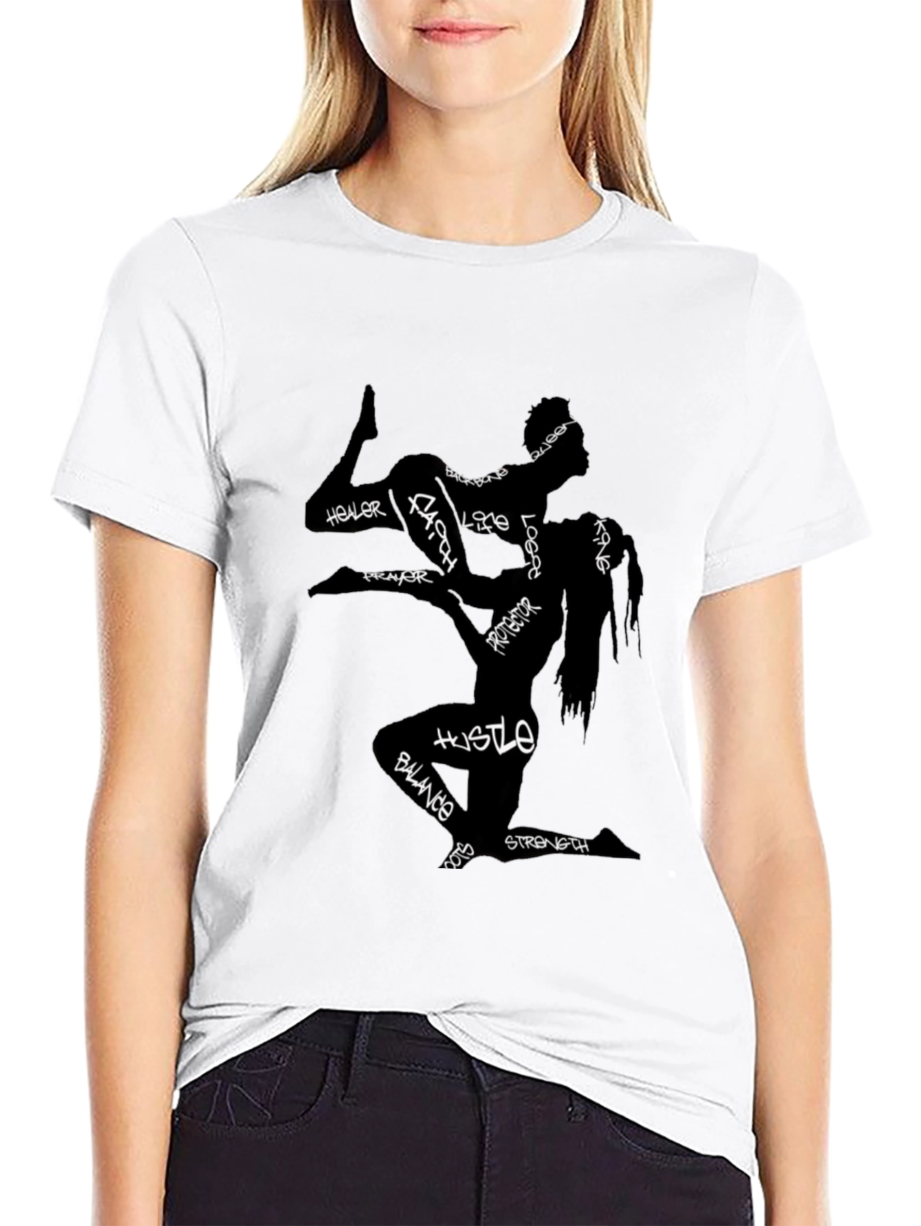 King & Queen Graphic Black T-Shirt