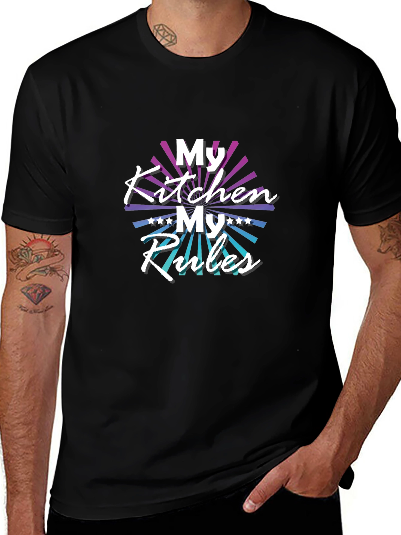 My Kitchen My Rules Black T-Shirt