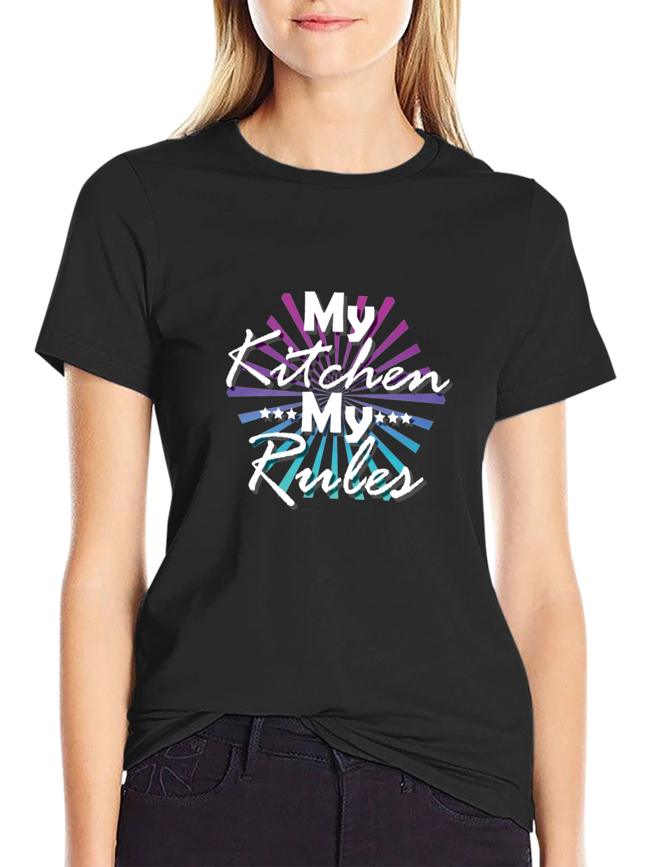 My Kitchen My Rules Black T-Shirt