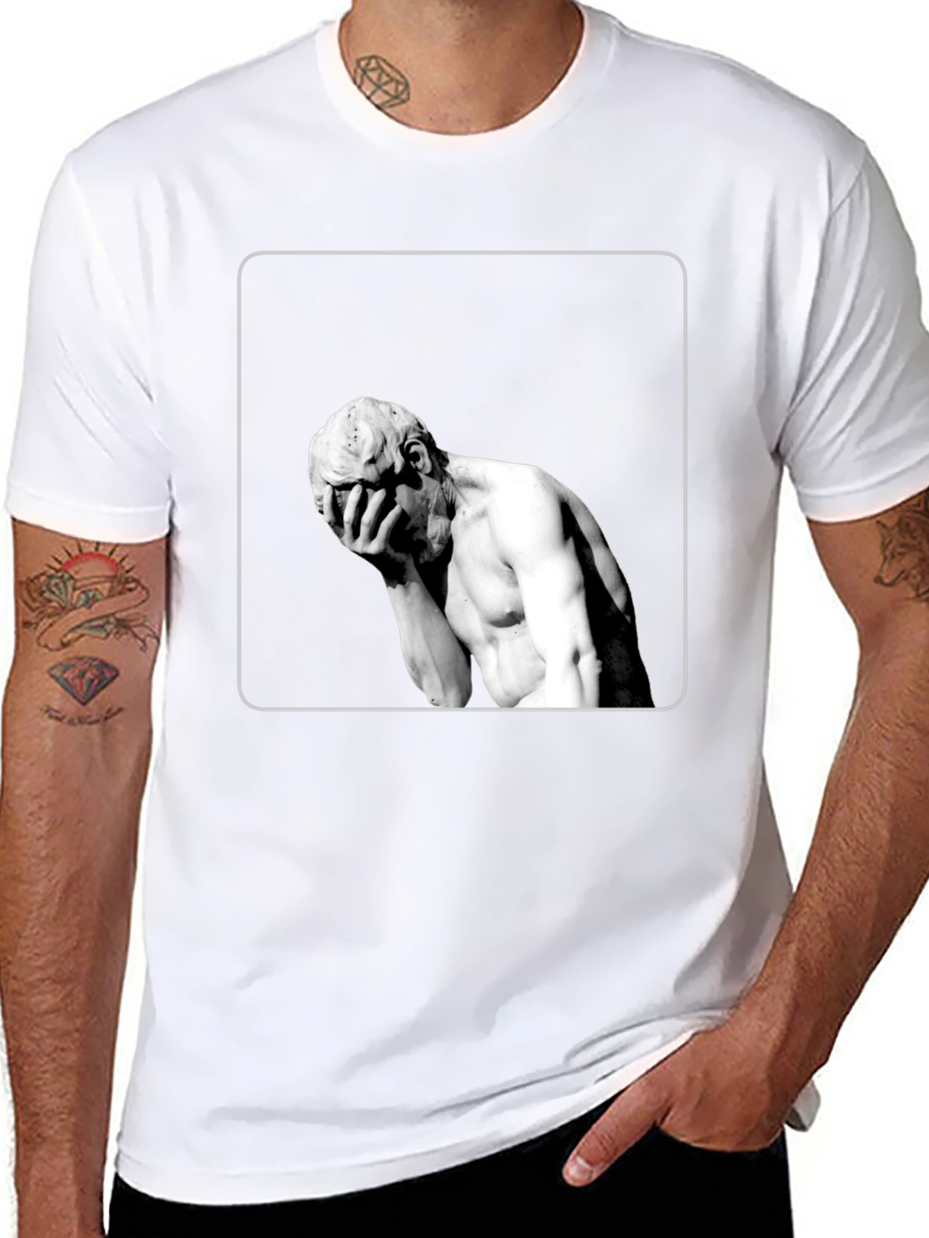 Statue Graphic Black T-Shirt