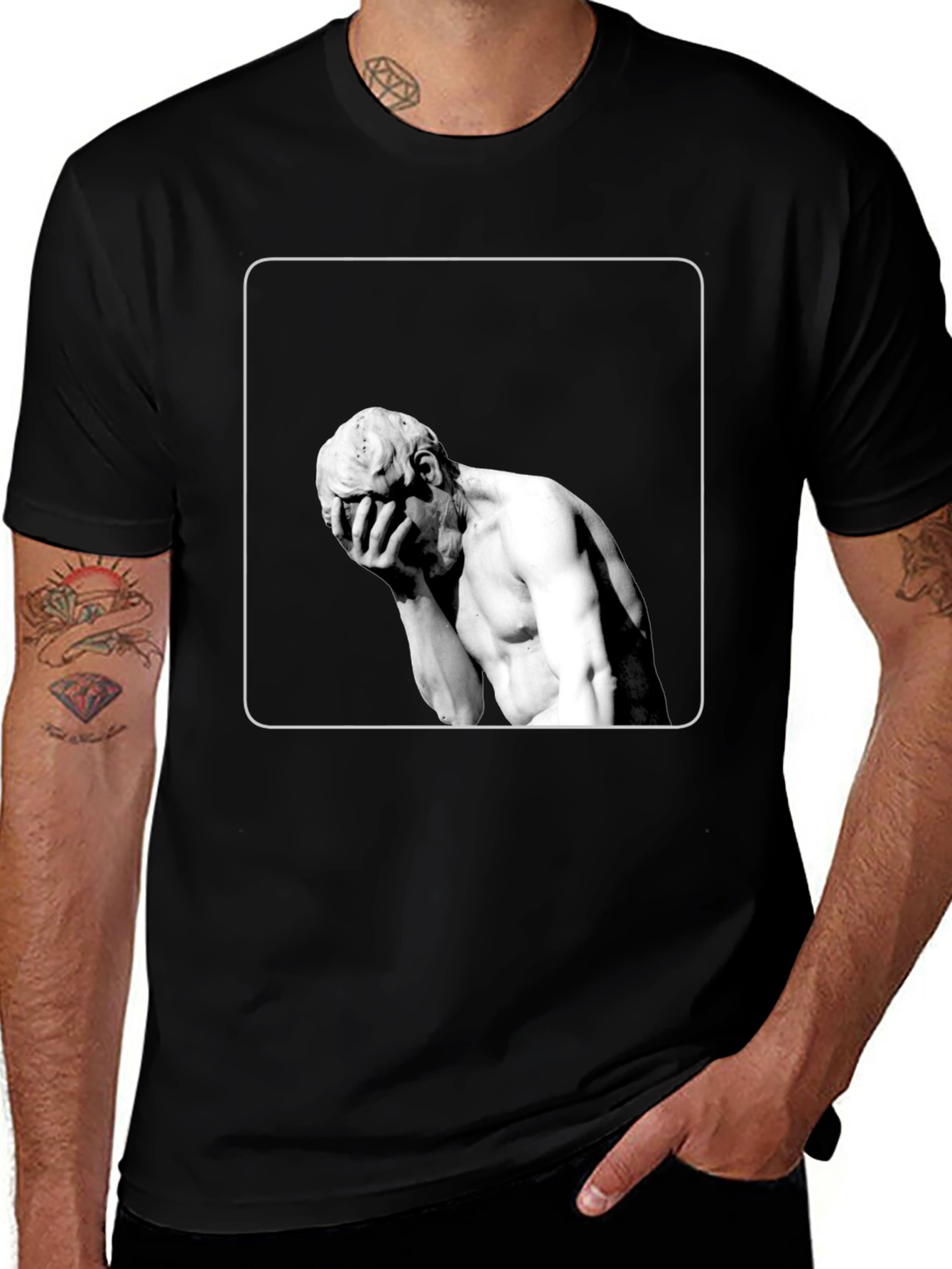 Statue Graphic Black T-Shirt