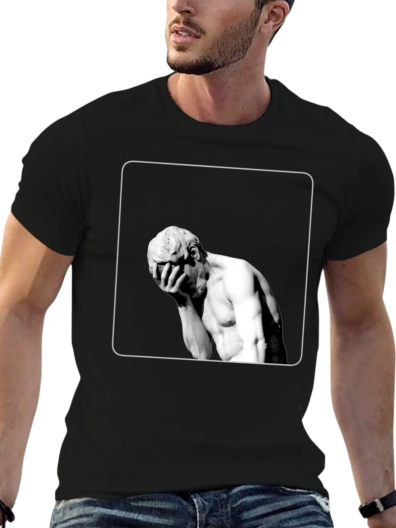 Statue Graphic Black T-Shirt