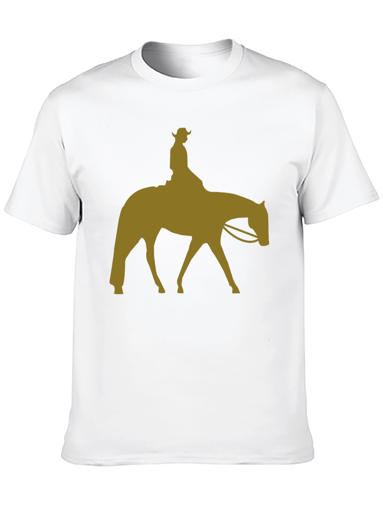 Cowboy Horse Silhouette Graphic Tee - Black Cotton