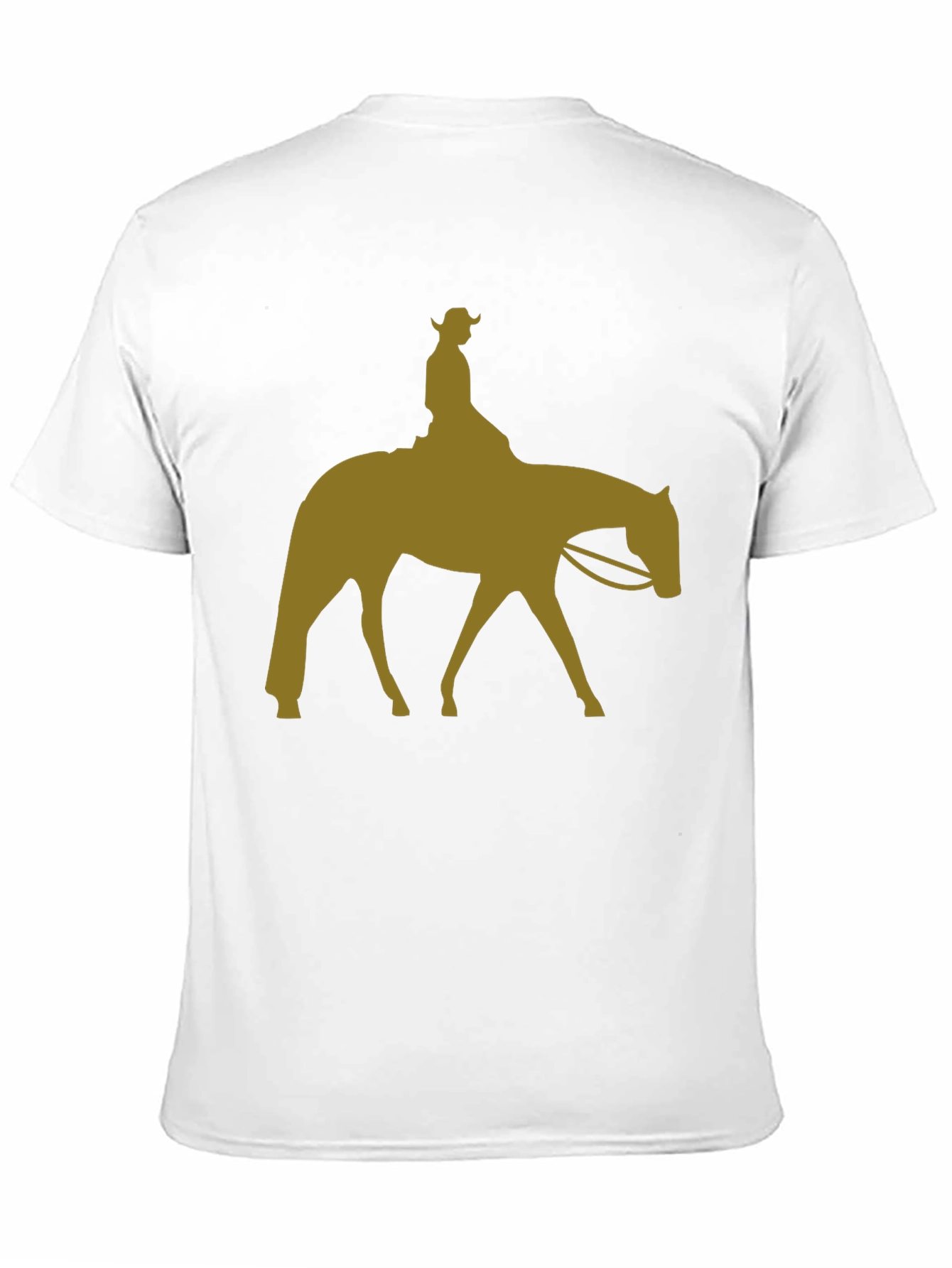 Cowboy Horse Silhouette Graphic Tee - Black Cotton