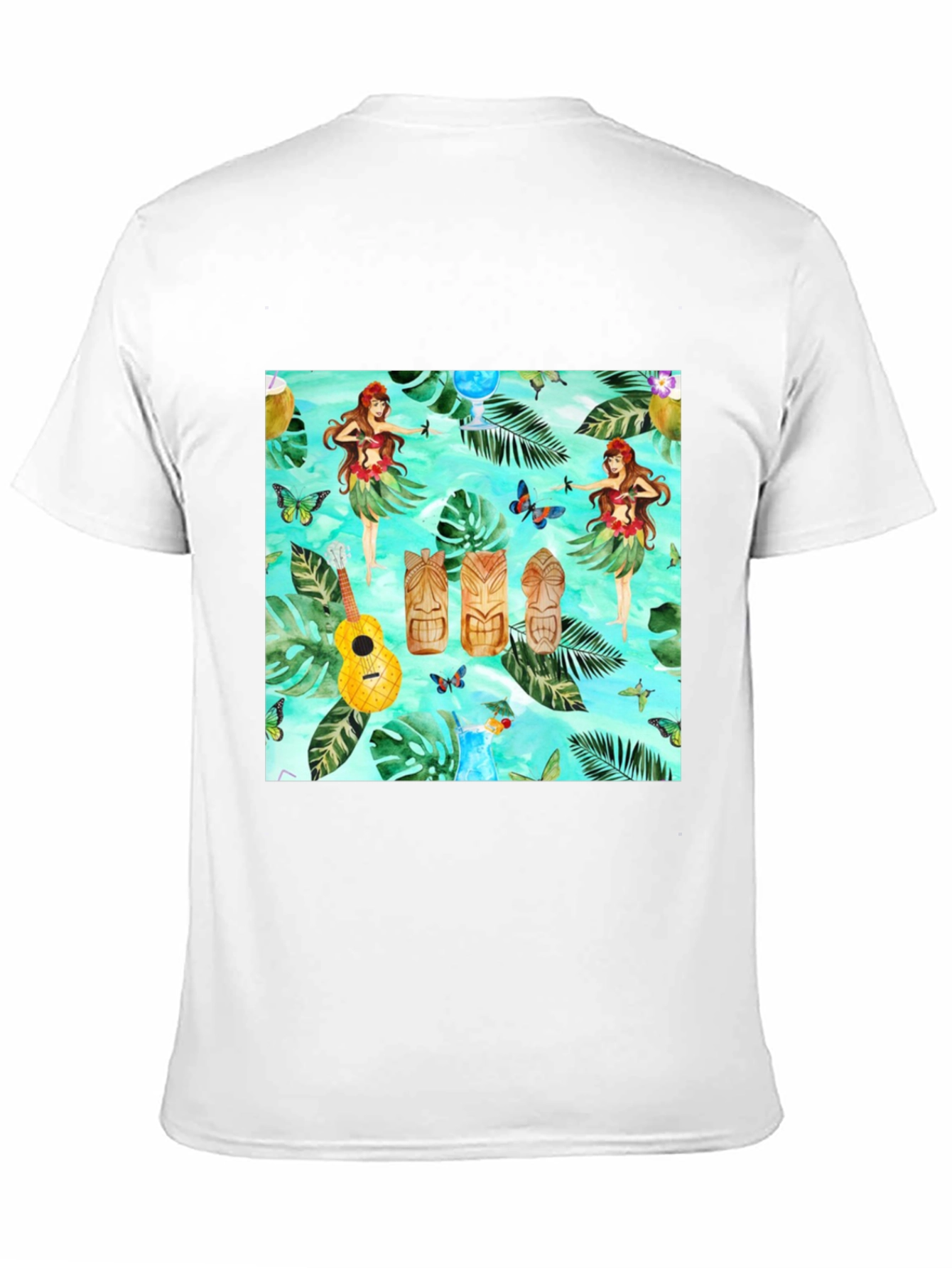 Tropical Hula Dancer Black T-Shirt