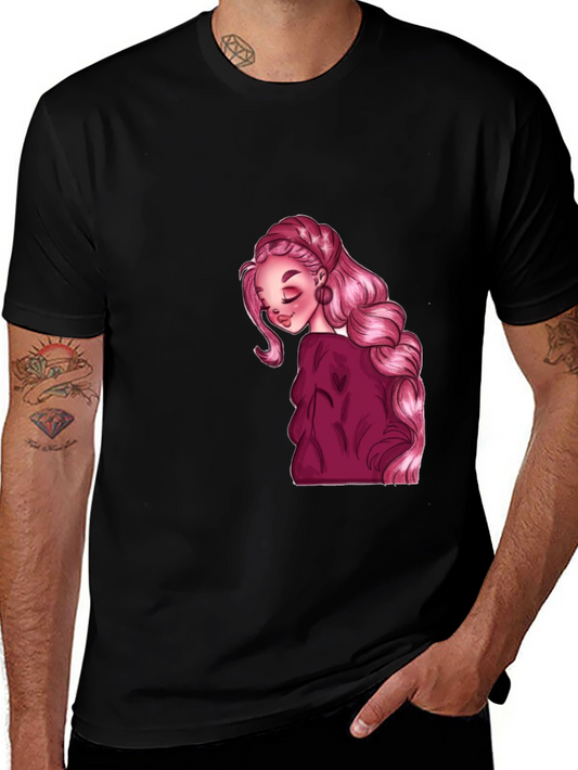 Pink Haired Girl Graphic Tee