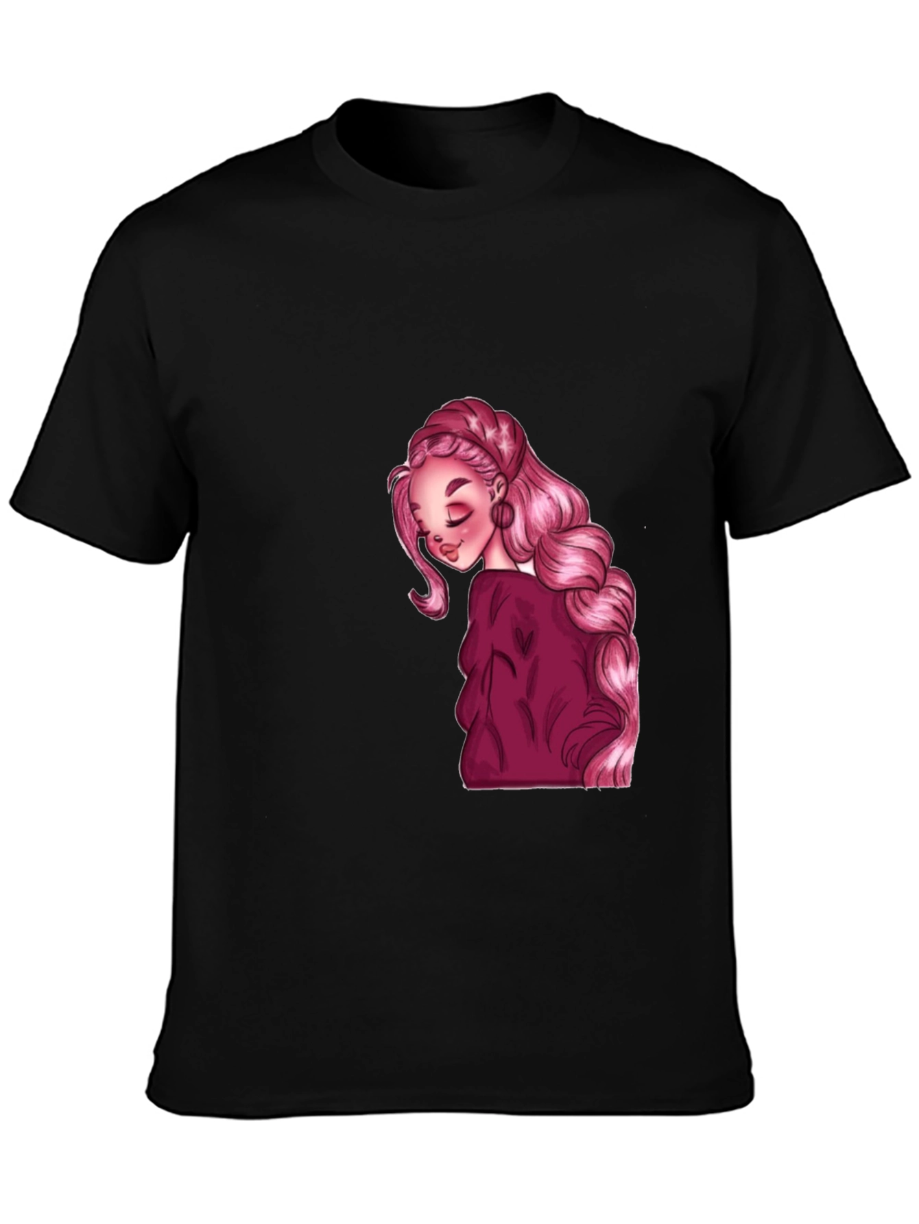 Pink Haired Girl Graphic Tee