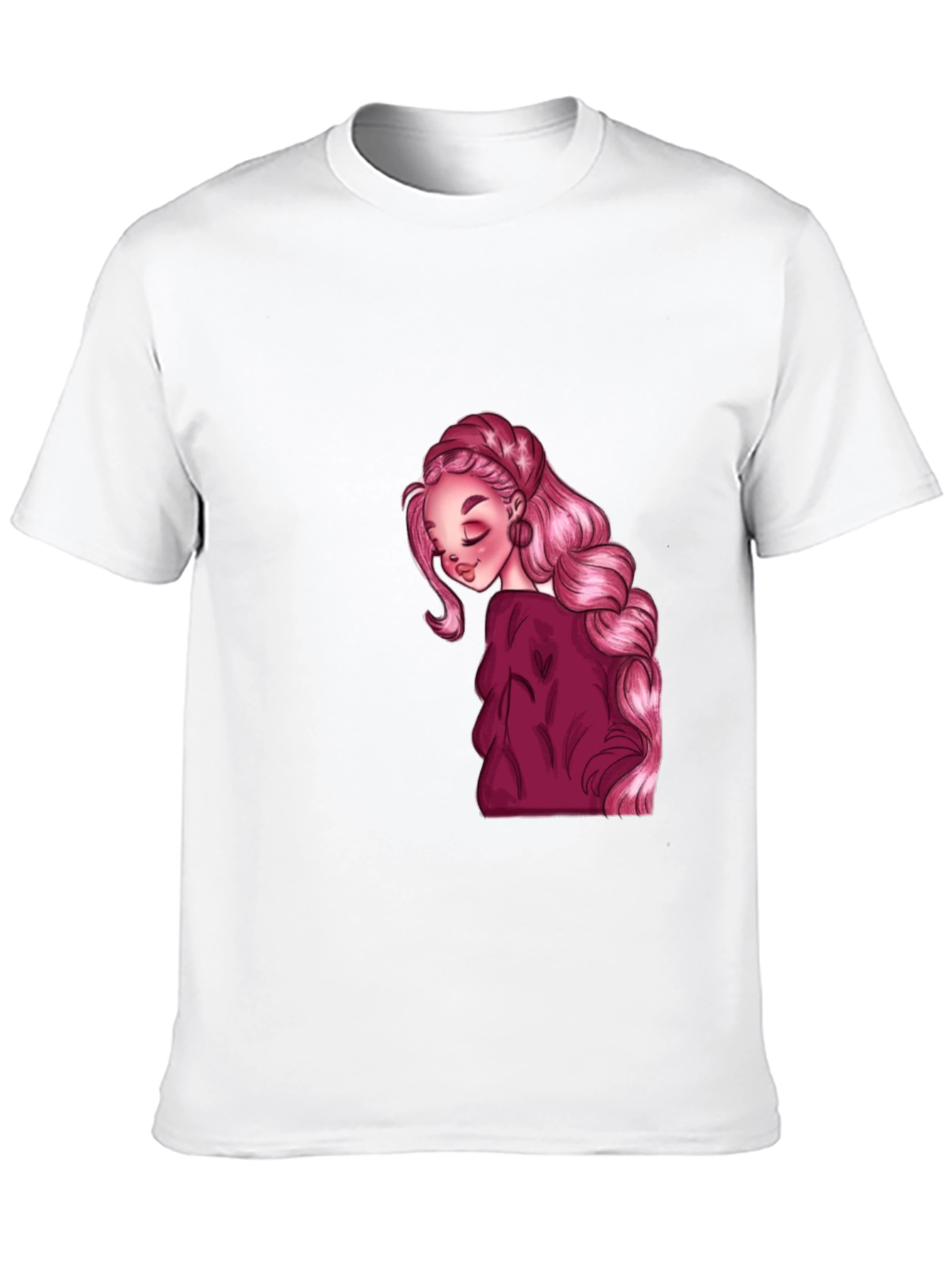 Pink Haired Girl Graphic Tee