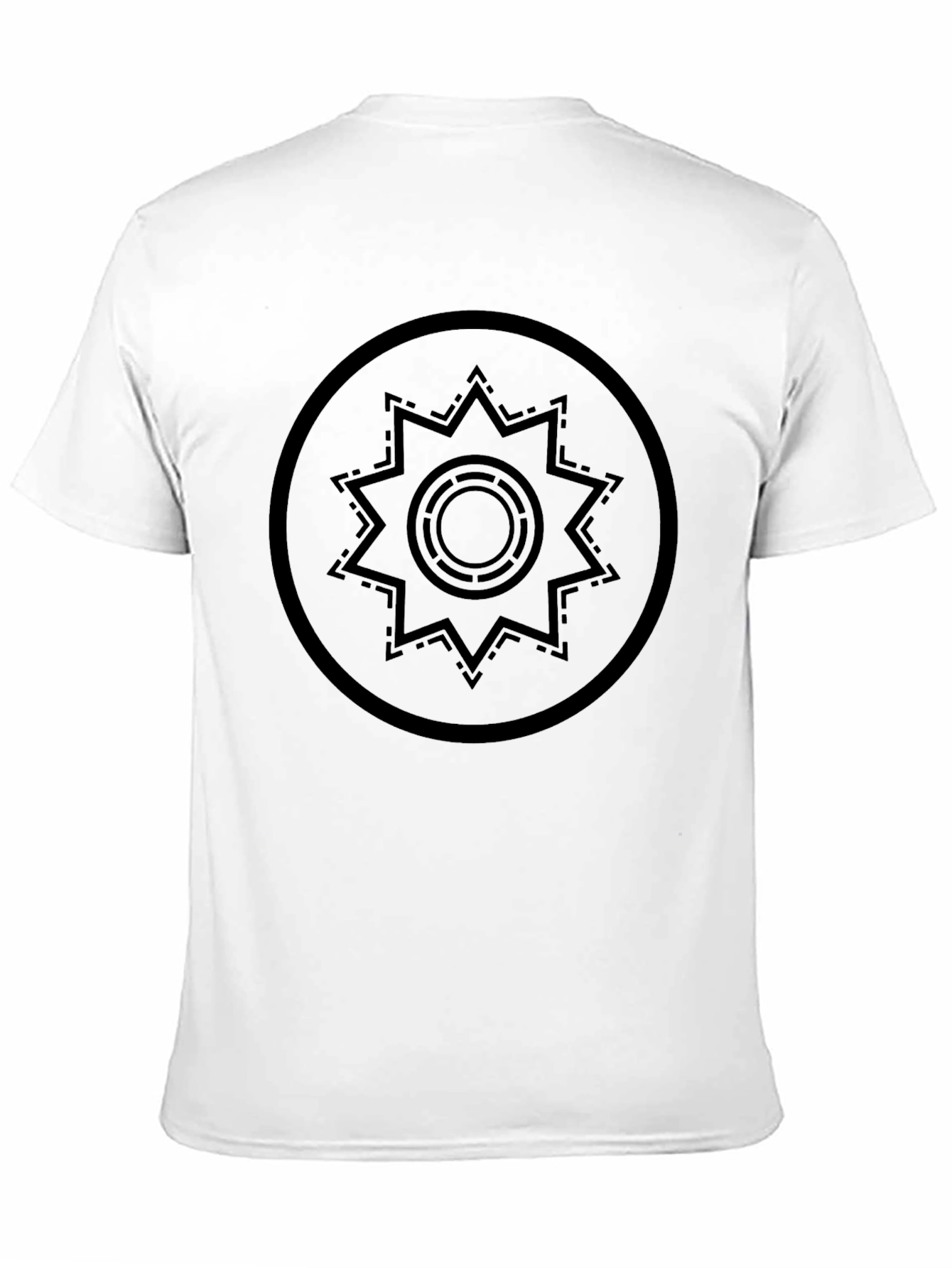 Geometric Star Design Black T-Shirt