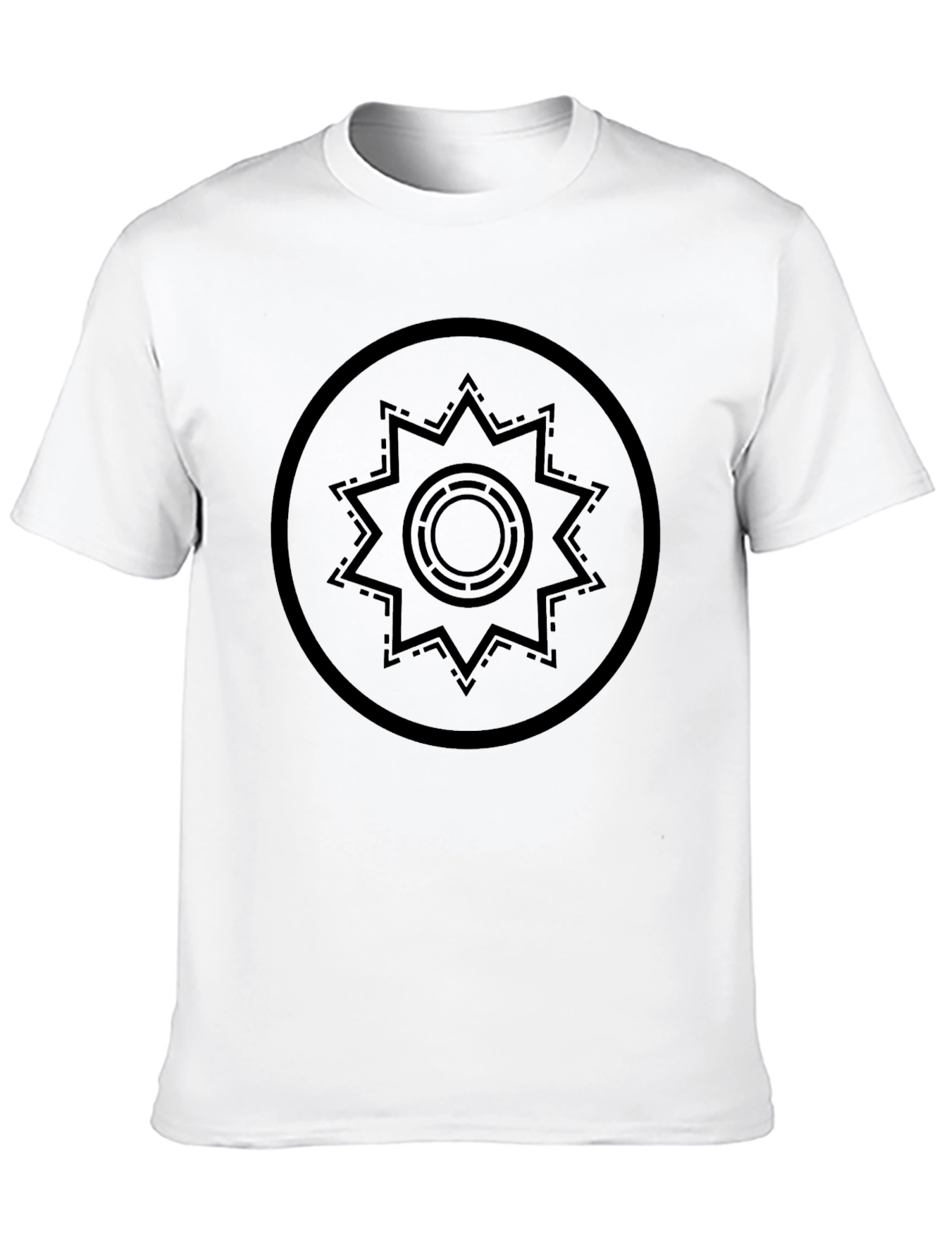 Geometric Star Design Black T-Shirt