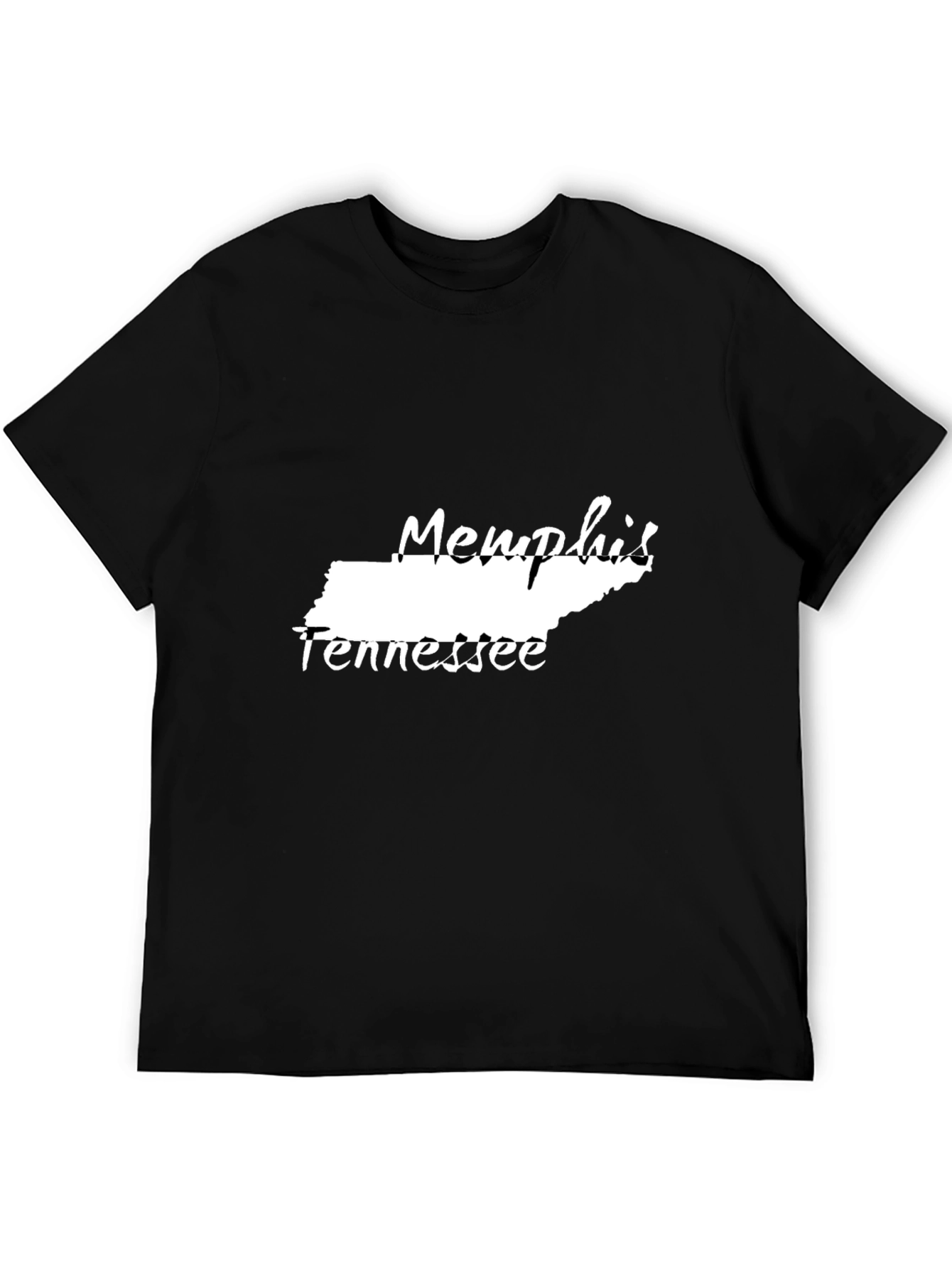 Memphis Tennessee State Outline Graphic Tee - Black