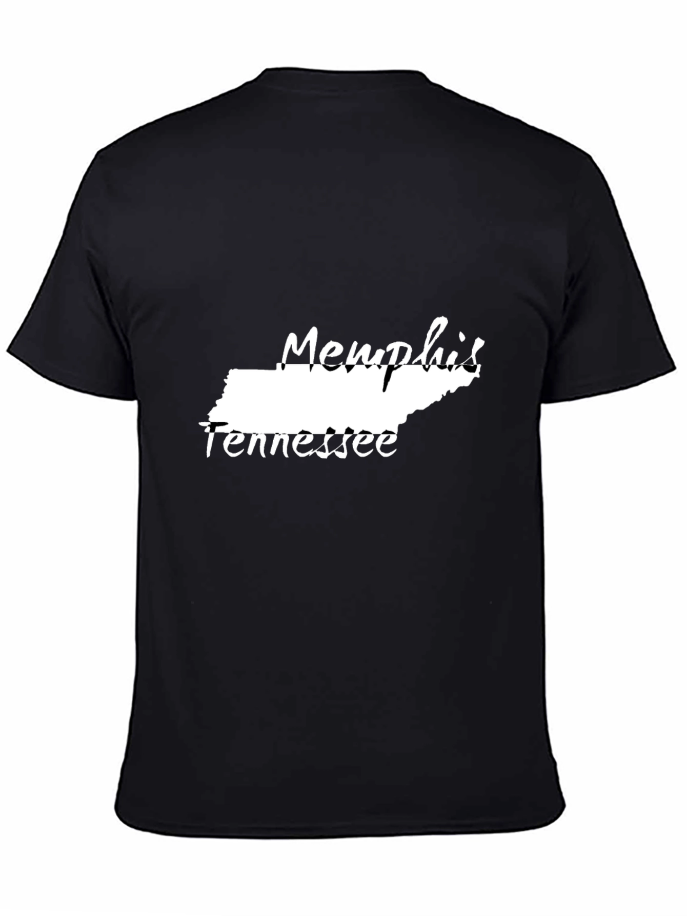 Memphis Tennessee State Outline Graphic Tee - Black