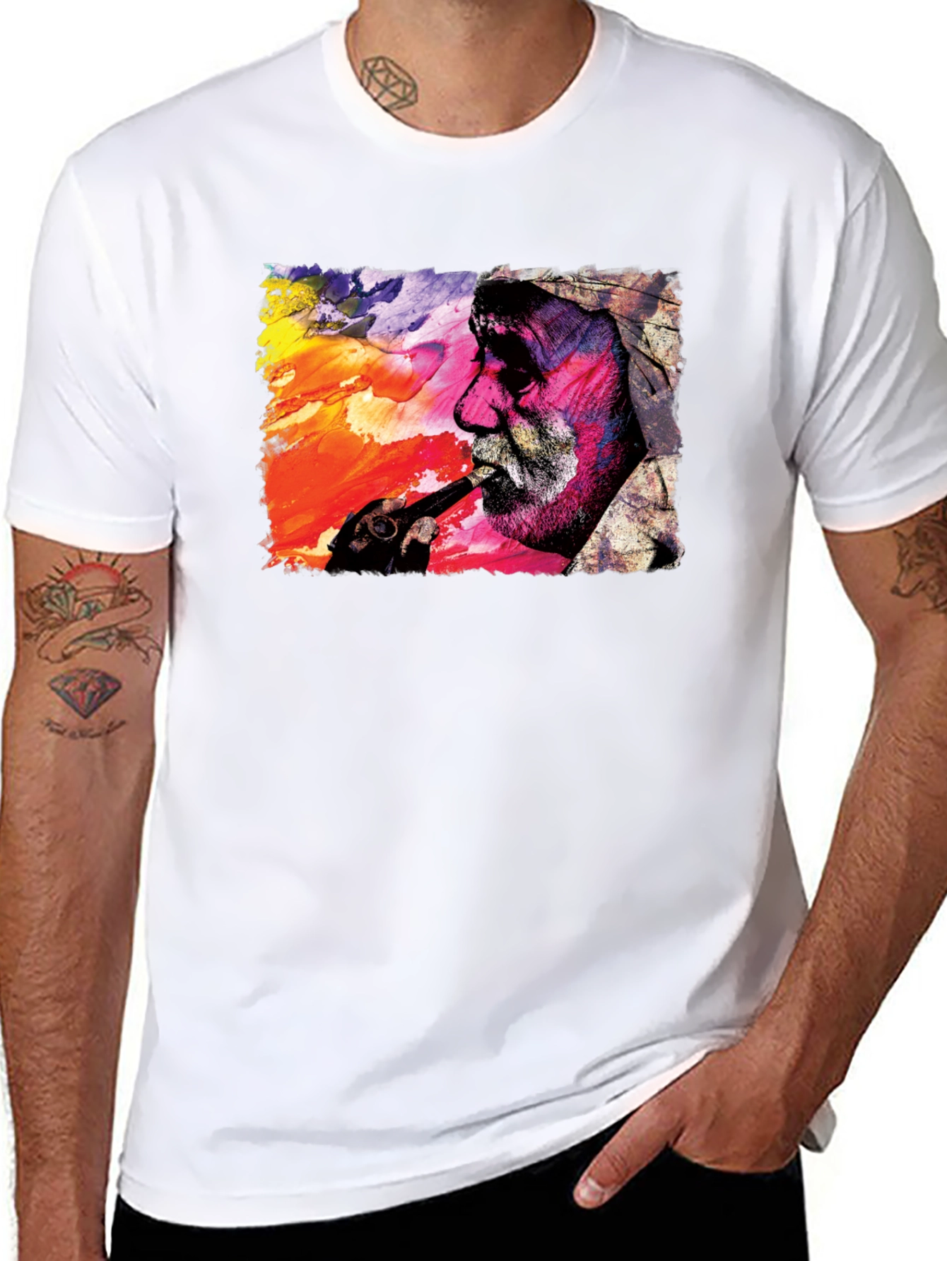 Abstract Man Smoking T-Shirt