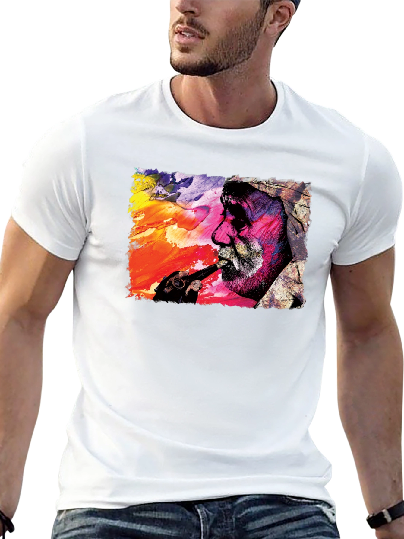 Abstract Man Smoking T-Shirt