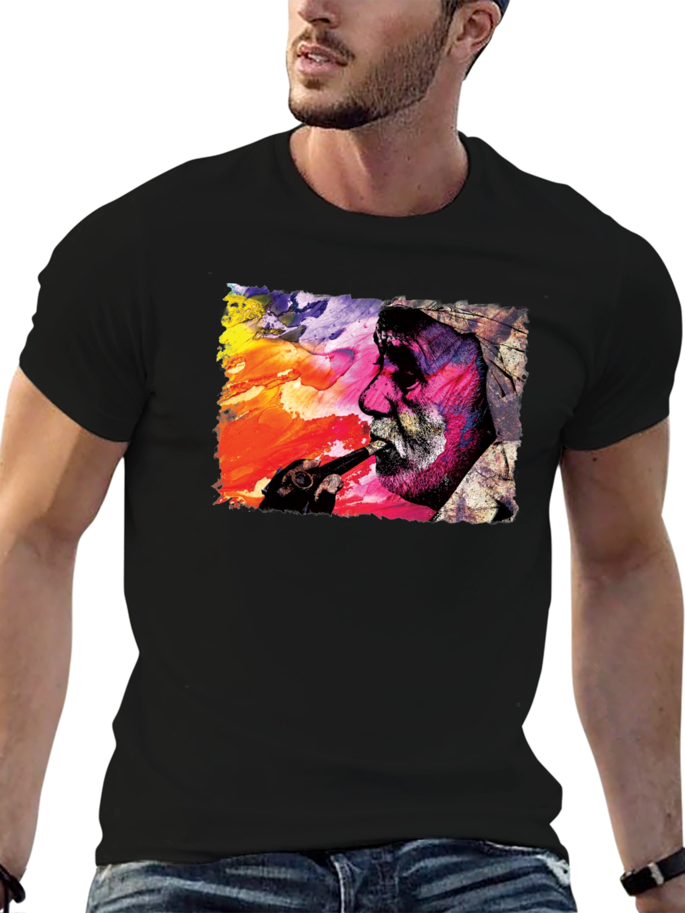 Abstract Man Smoking T-Shirt