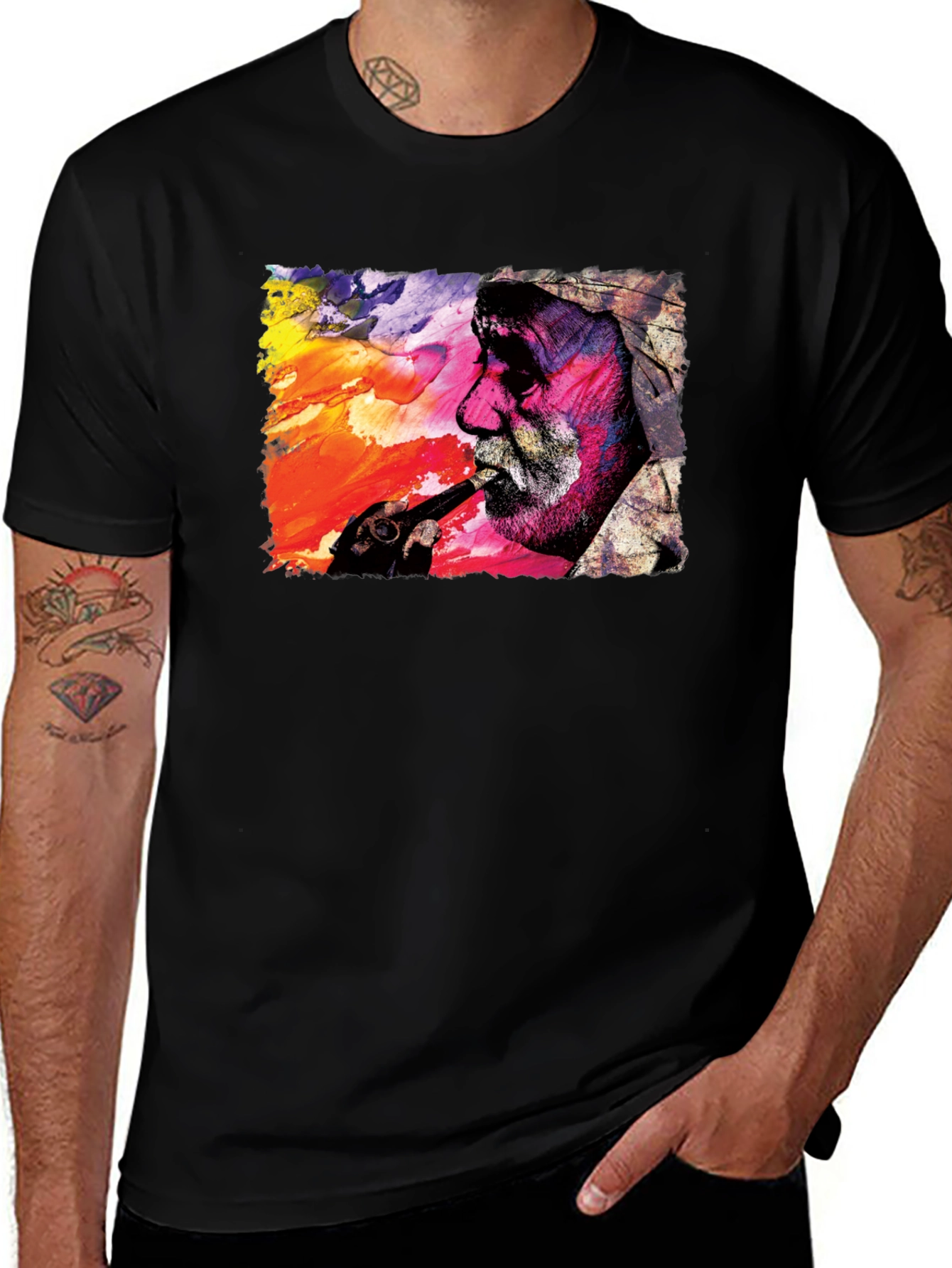 Abstract Man Smoking T-Shirt