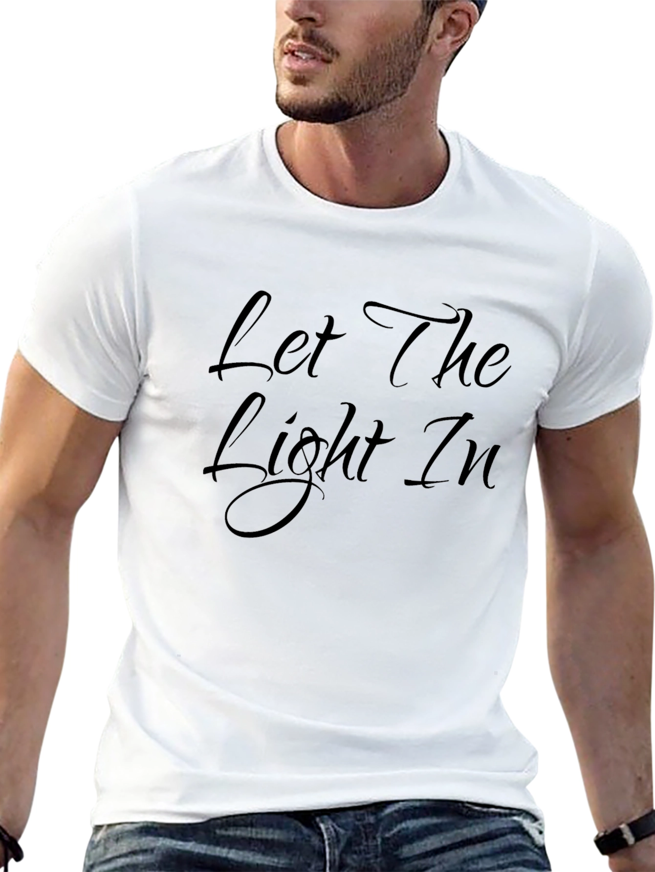 Let The Light In Black Graphic Tee