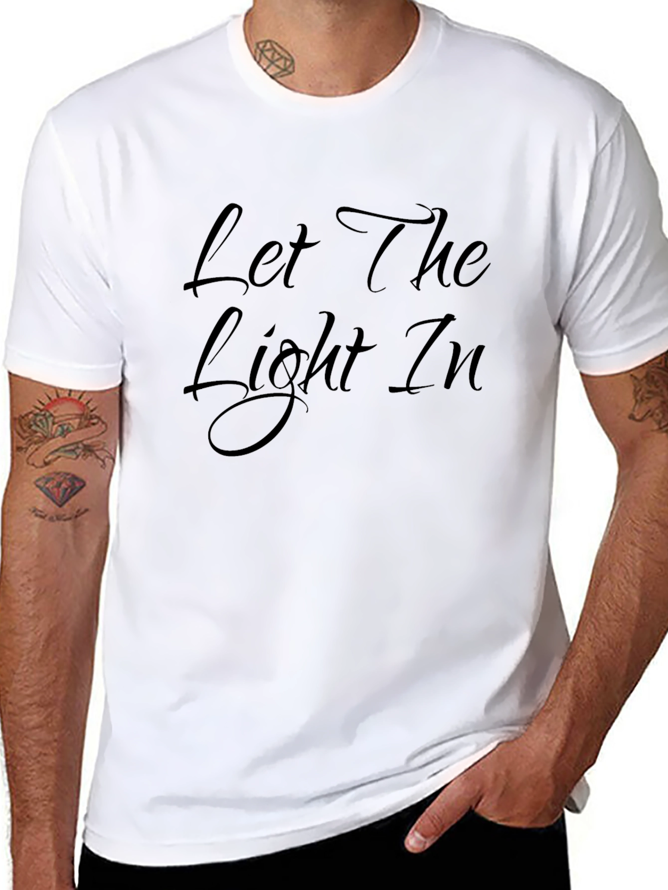 Let The Light In Black Graphic Tee